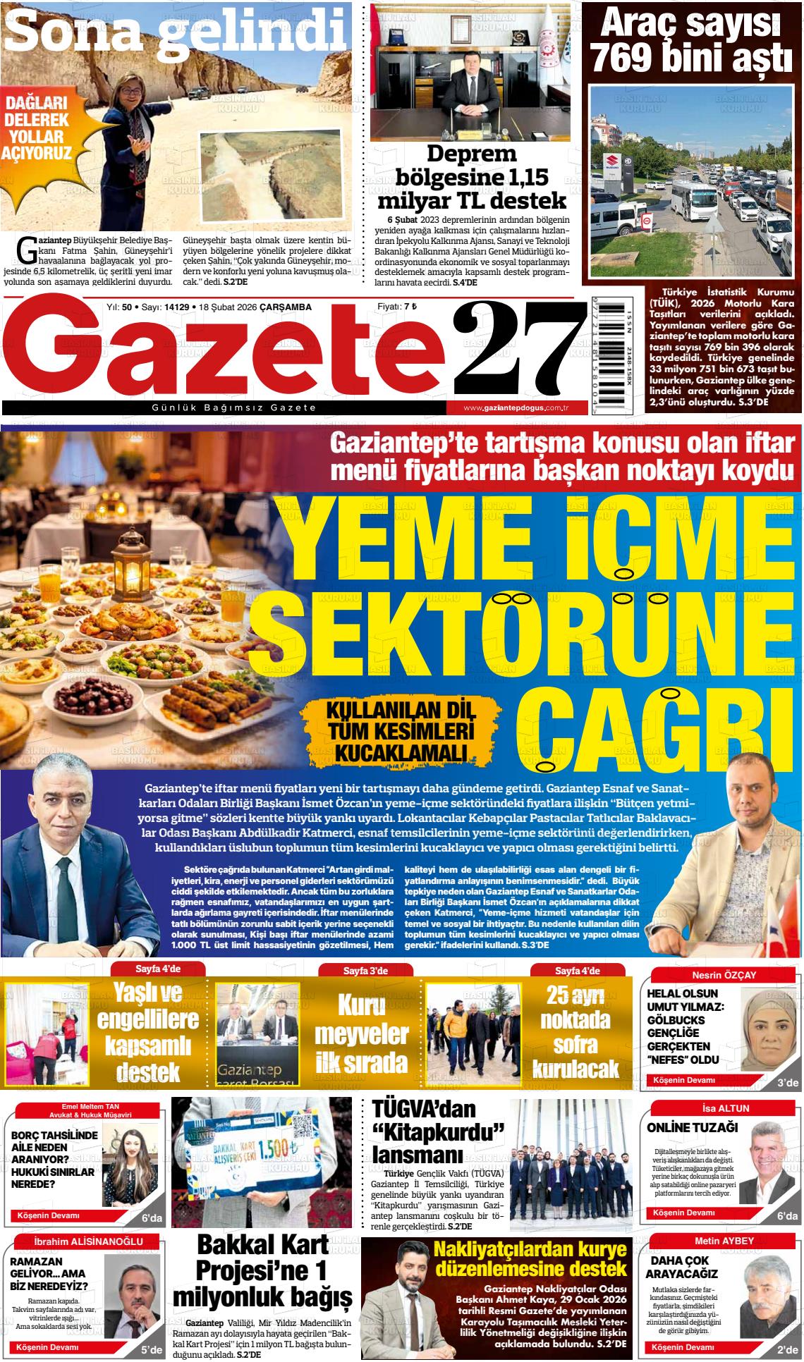 Gaziantep Dogus 18.02.2026