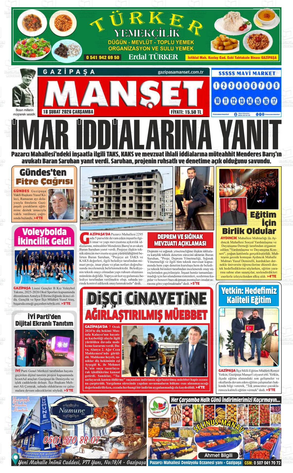 Antalya Gazipasamanset 18.02.2026