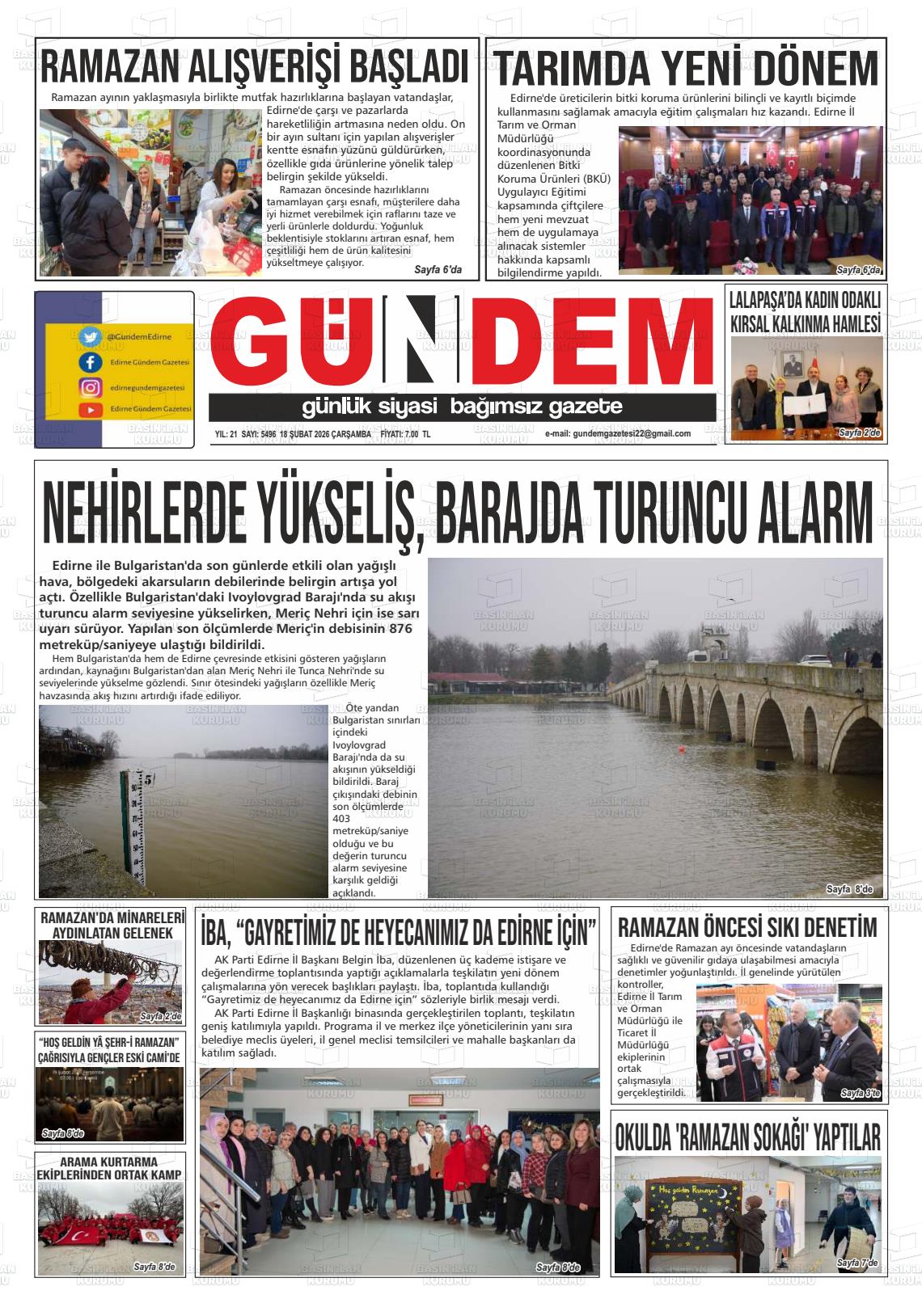 Edirne Gundem 18.02.2026