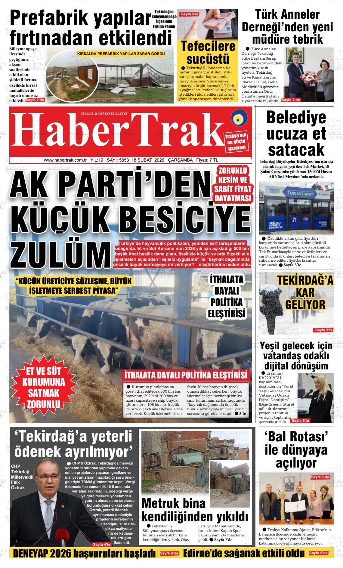 Tekirdag Habertrak 18.02.2026