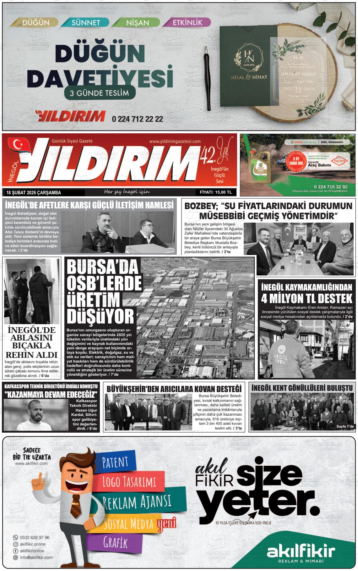 Bursa Inegolyildirim 18.02.2026