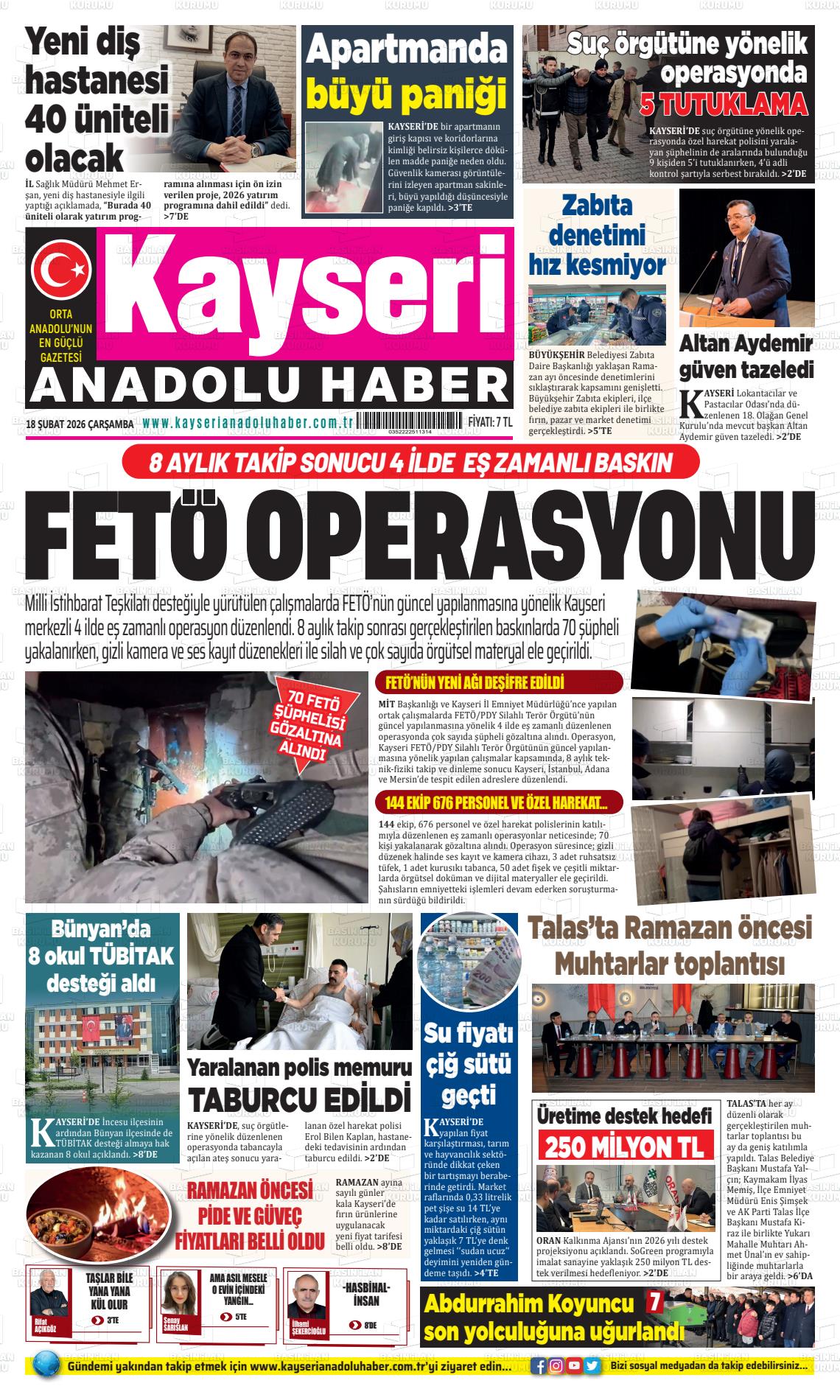 Kayseri Anadoluhaber 18.02.2026