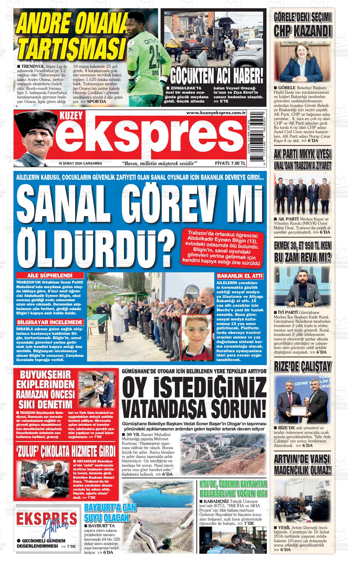 Trabzon Kuzeyekspres 18.02.2026