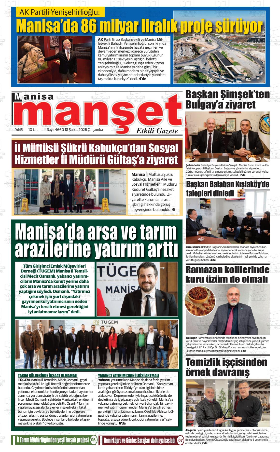 Manisa Manset 18.02.2026