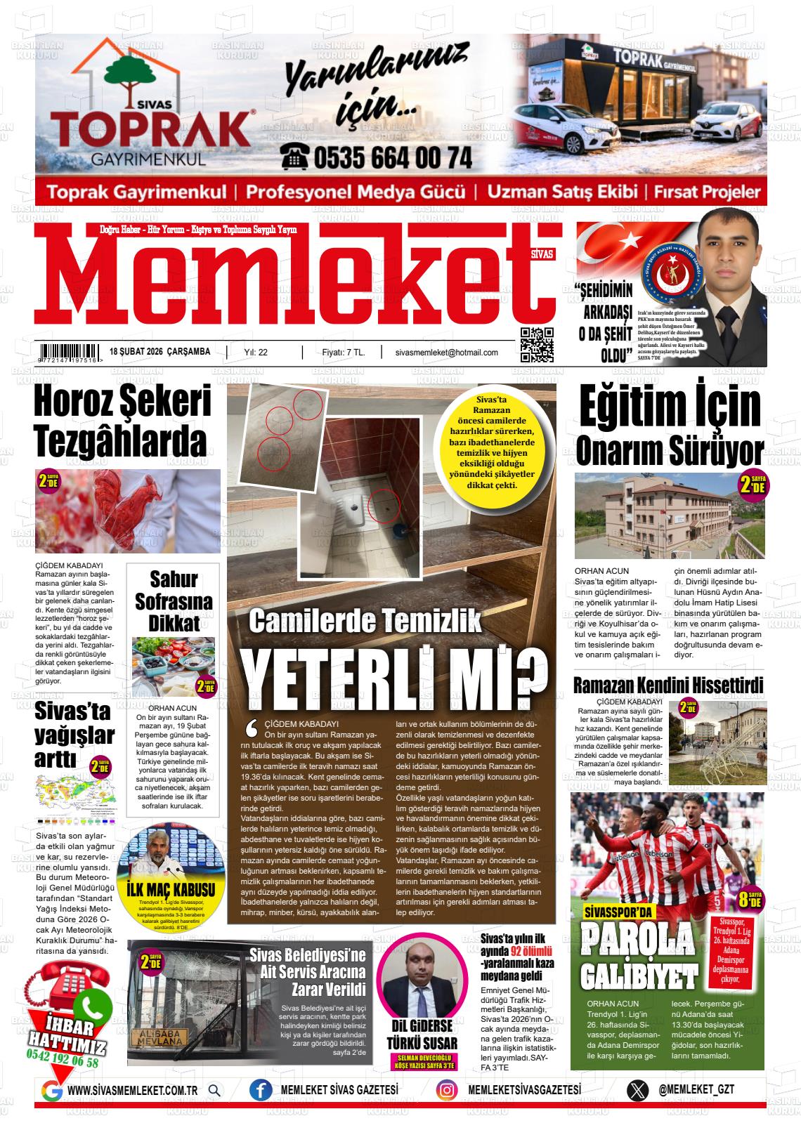 Sivas Memleket 18.02.2026