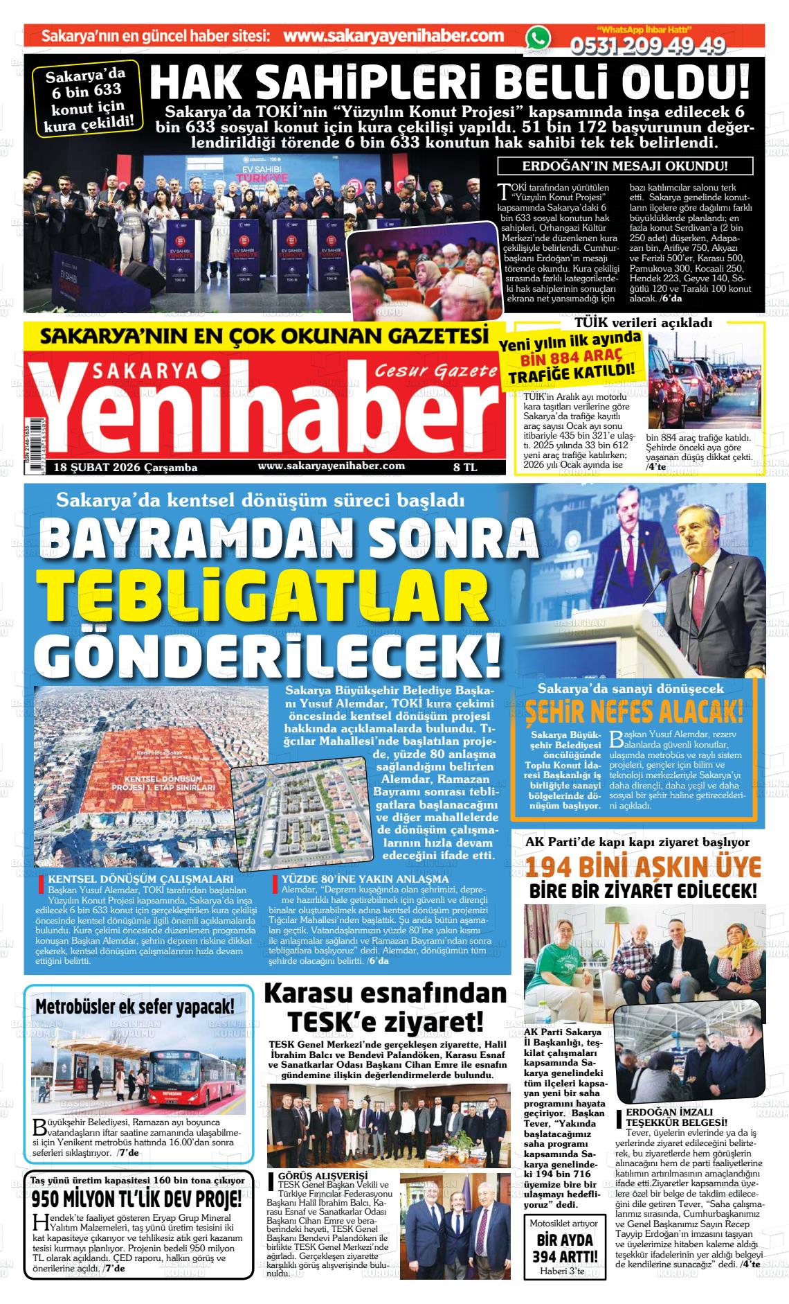 Sakarya Yenihaber 18.02.2026