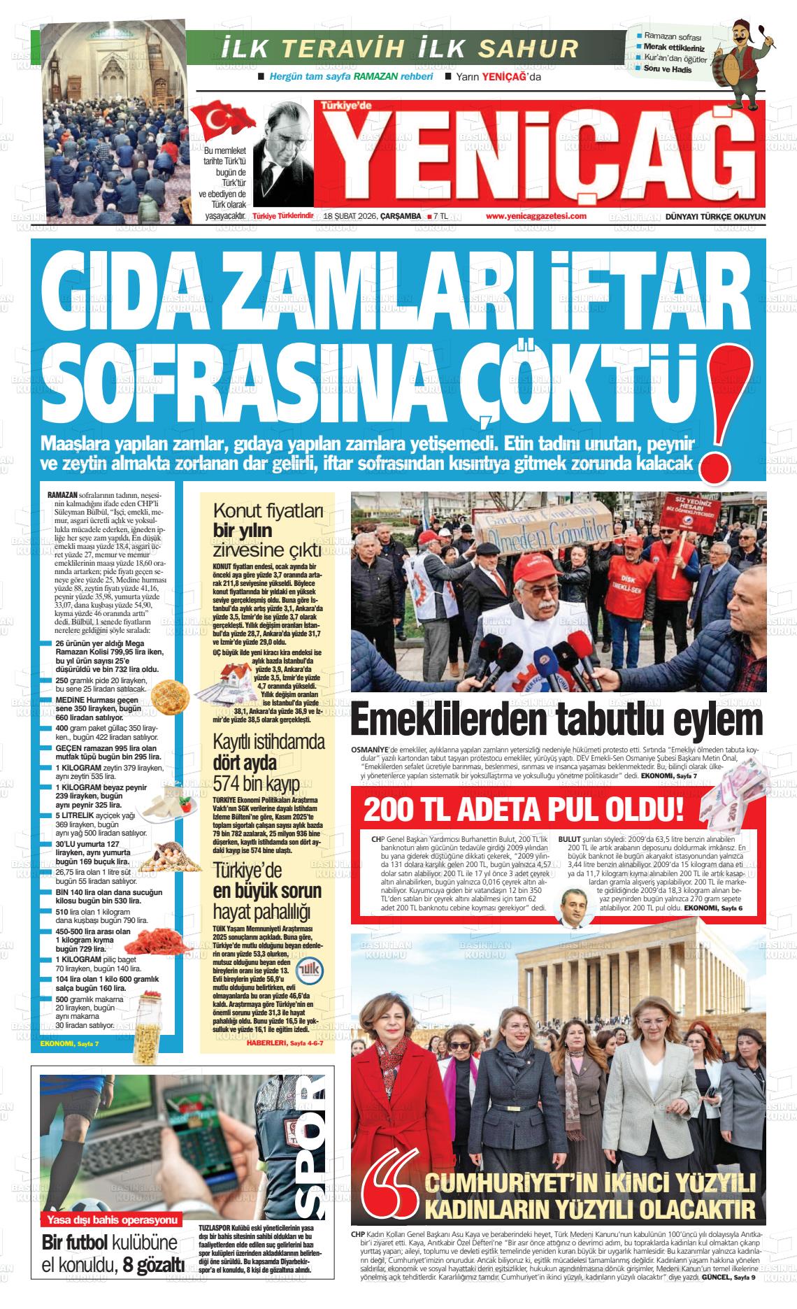 Istanbul Turkiyedeyenicag 18.02.2026