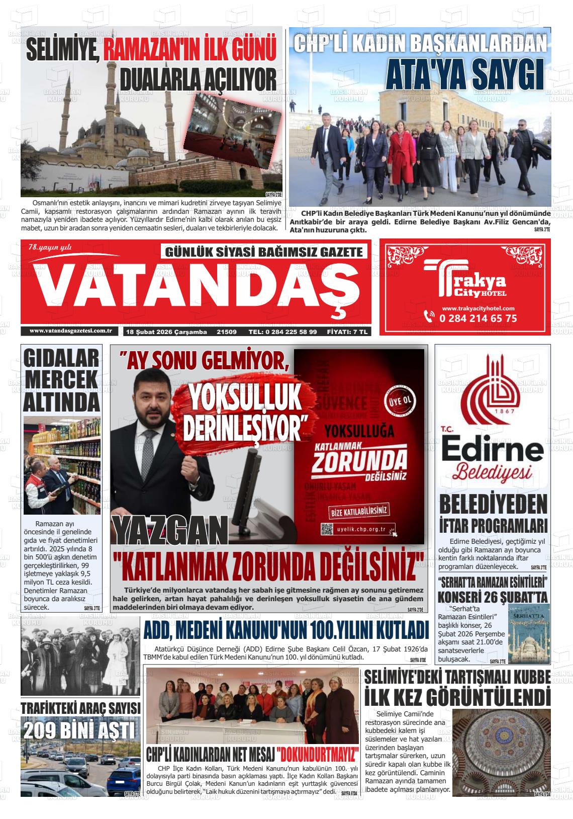 Edirne Vatandas 18.02.2026