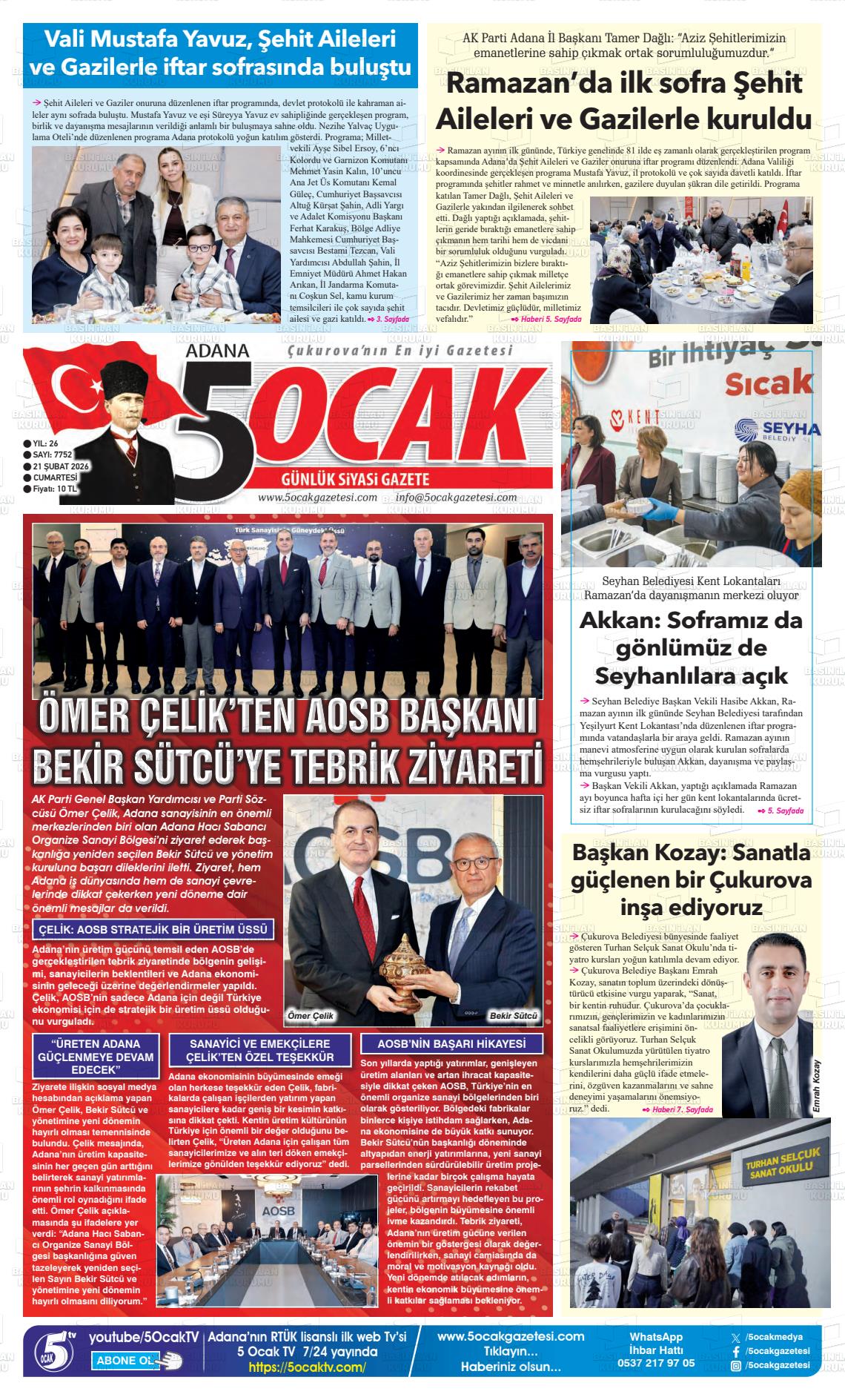 Adana 5 Ocak 21.02.2026