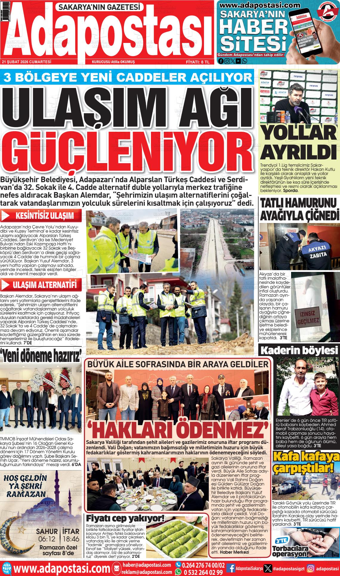 Sakarya Adapostasi 21.02.2026