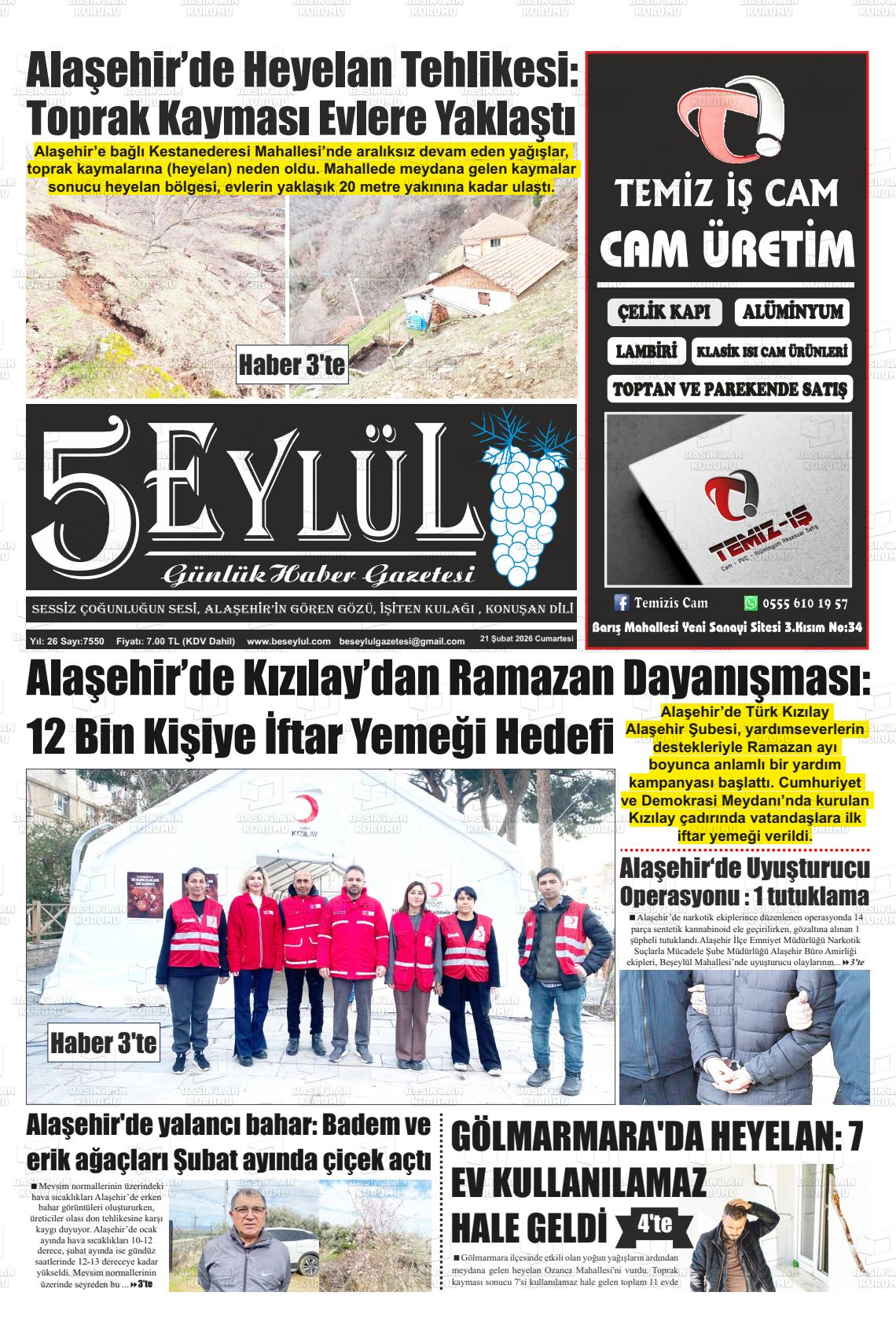 Manisa Alasehir 5 Eylul 21.02.2026