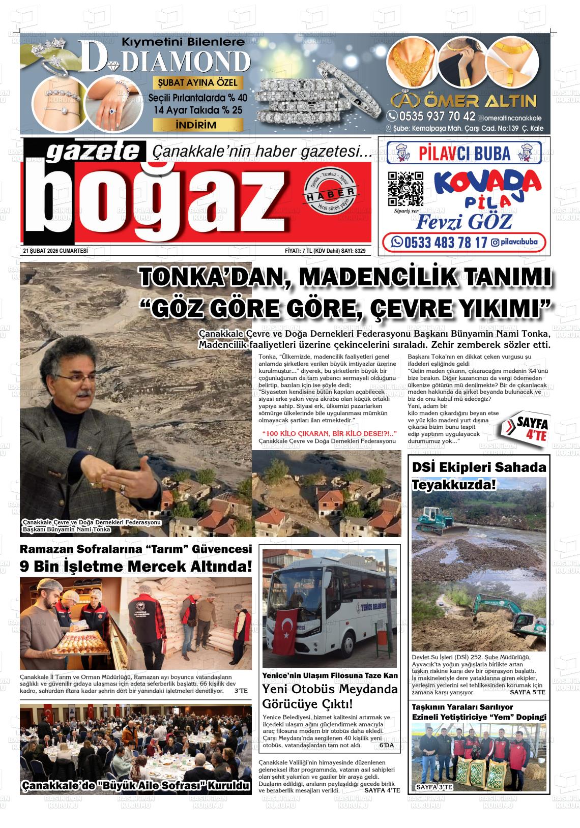 Canakkale Bogaz 21.02.2026