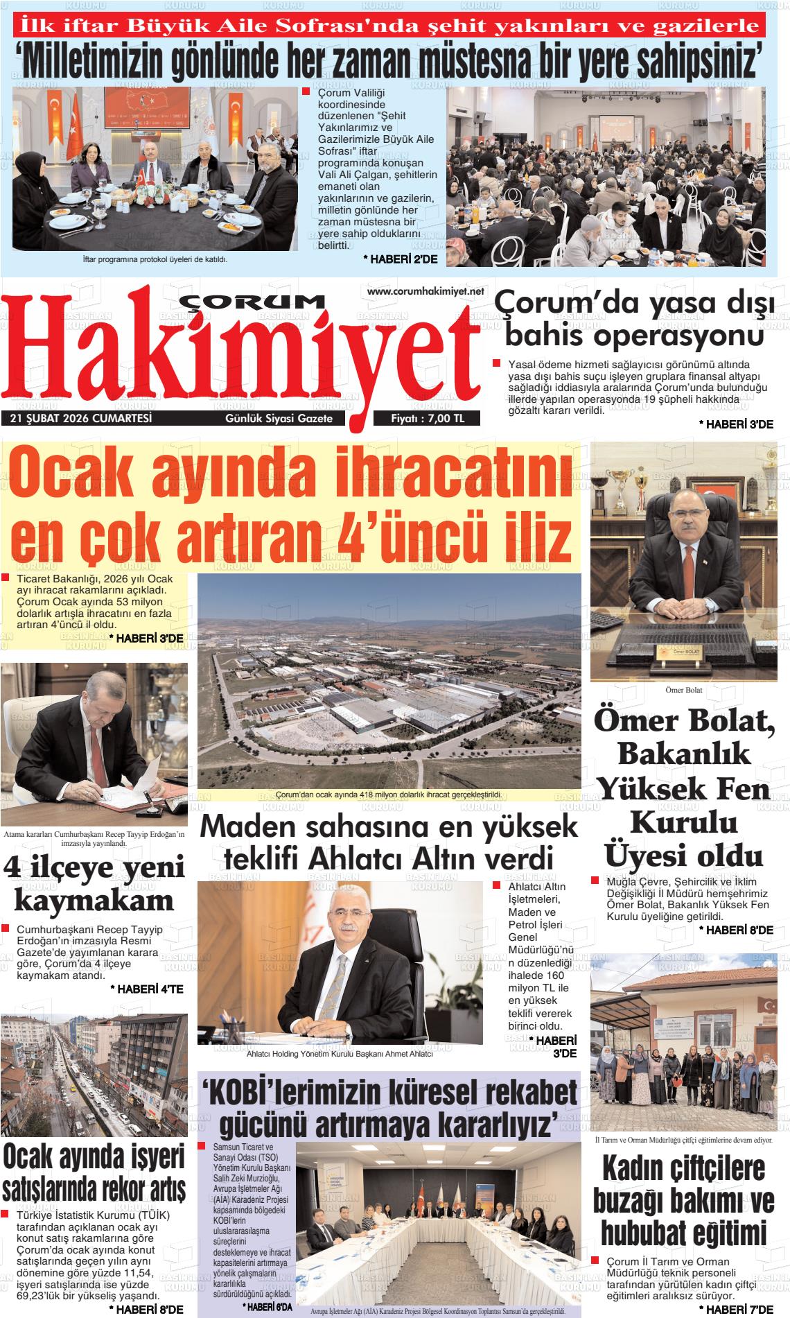 Corum Hakimiyet 21.02.2026