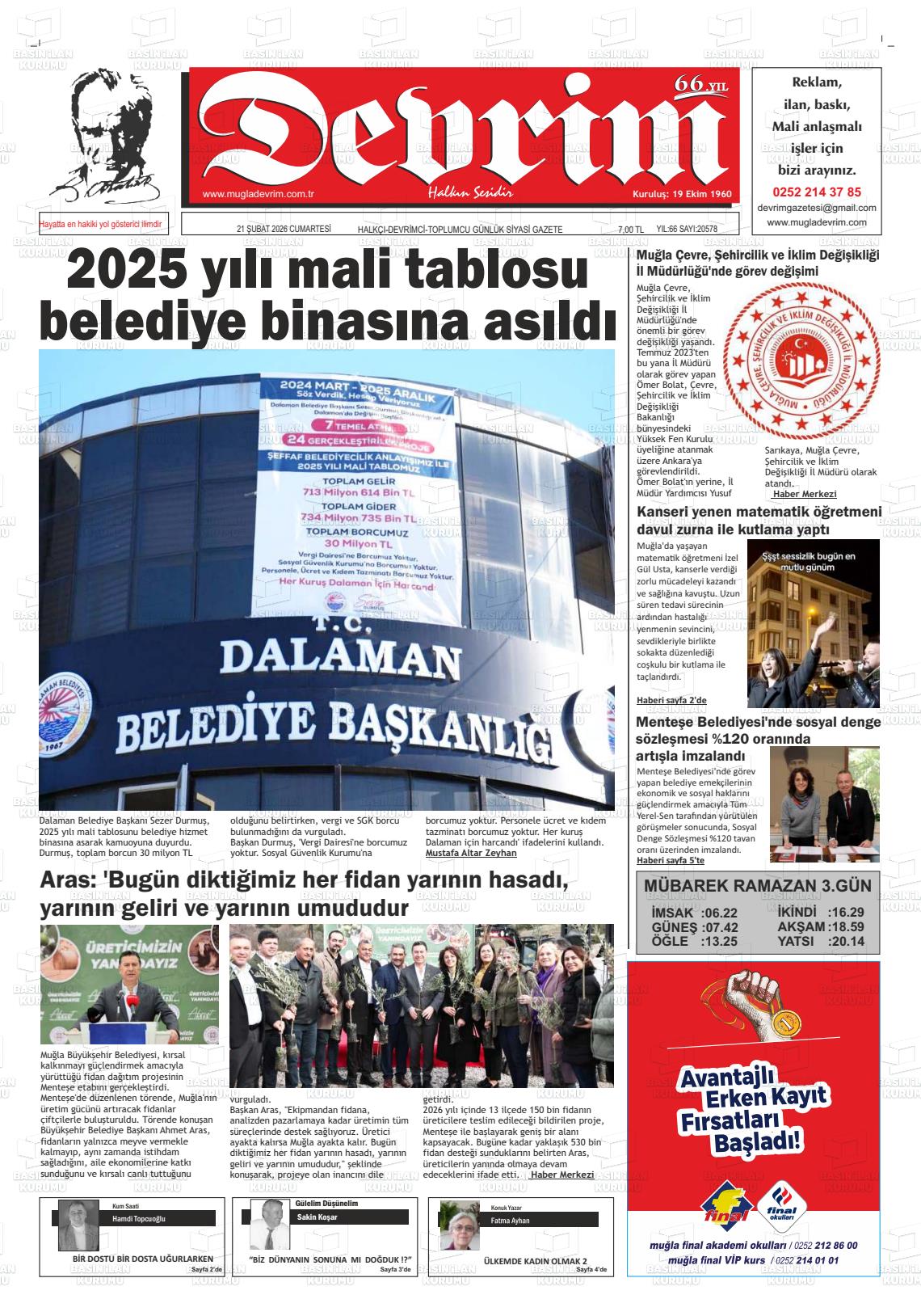 Tekirdag Devrim 21.02.2026