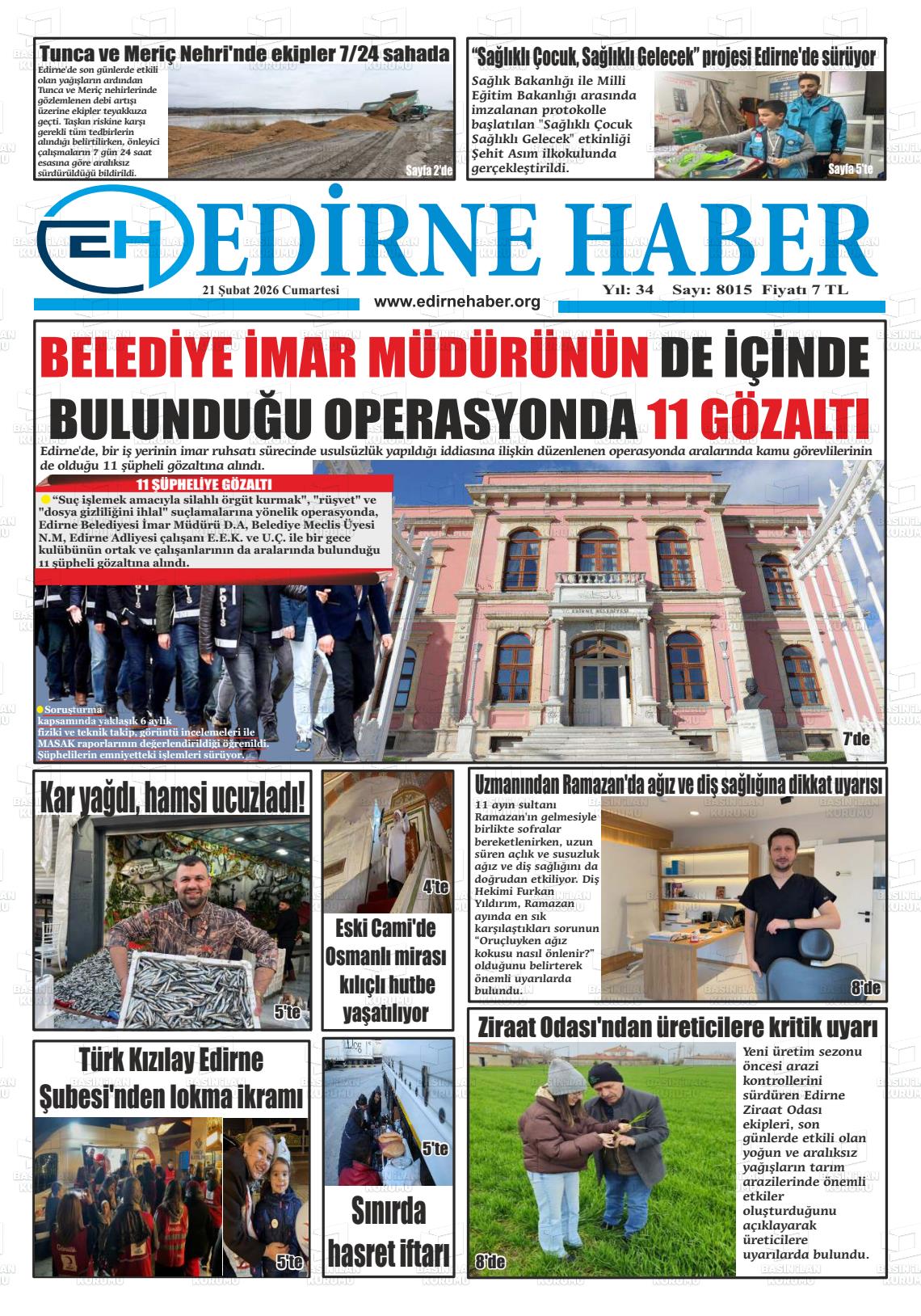 Edirne Haber 21.02.2026