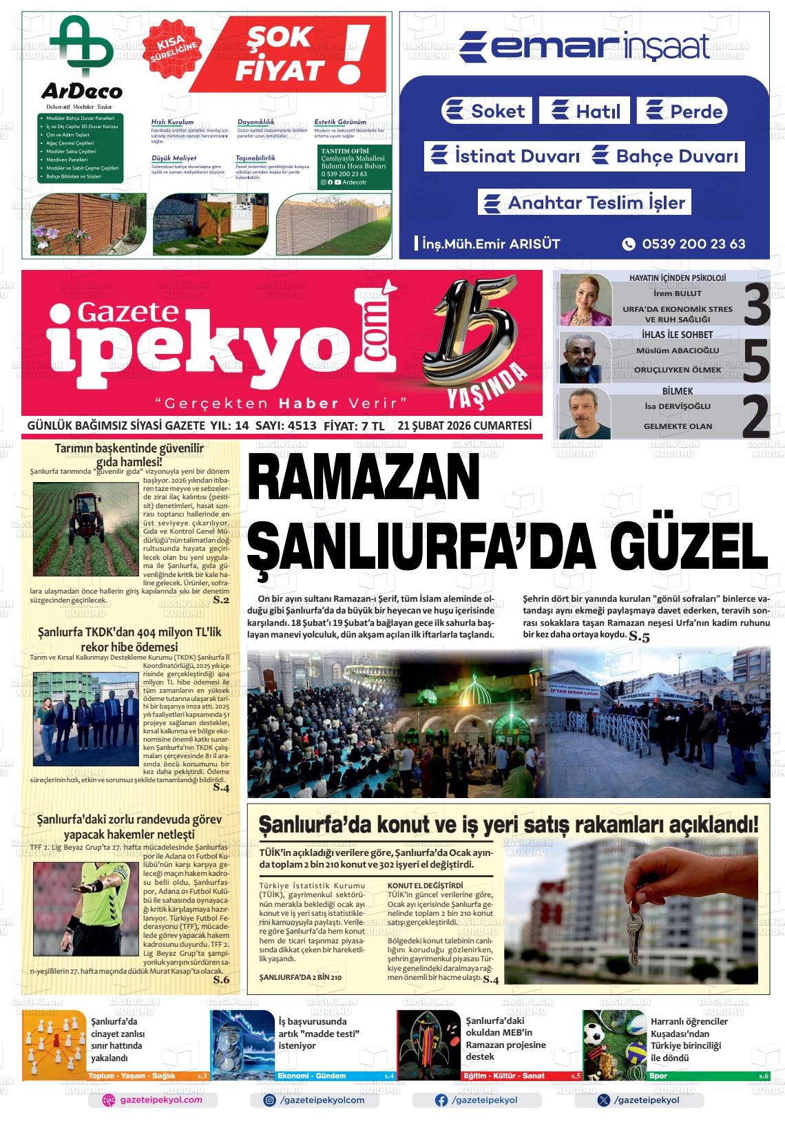 Sanliurfa Gazeteipekyol 21.02.2026