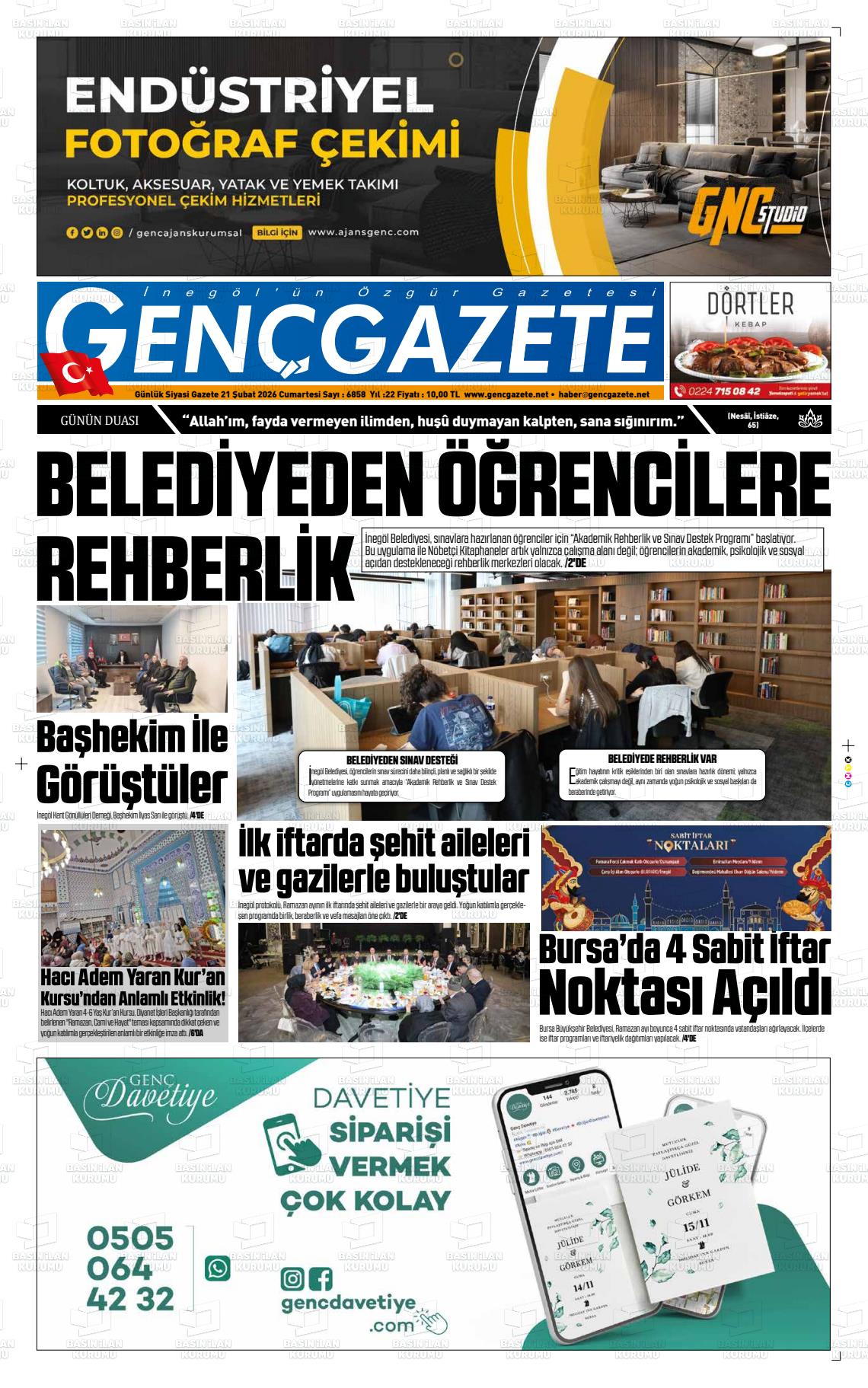 Bursa Gencgazete 21.02.2026