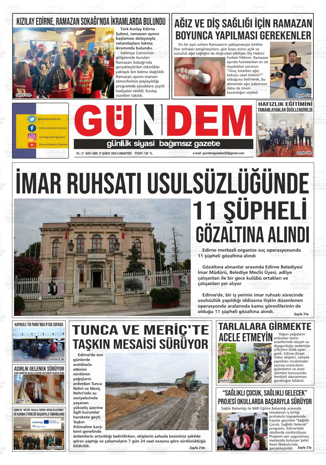 Edirne Gundem 21.02.2026