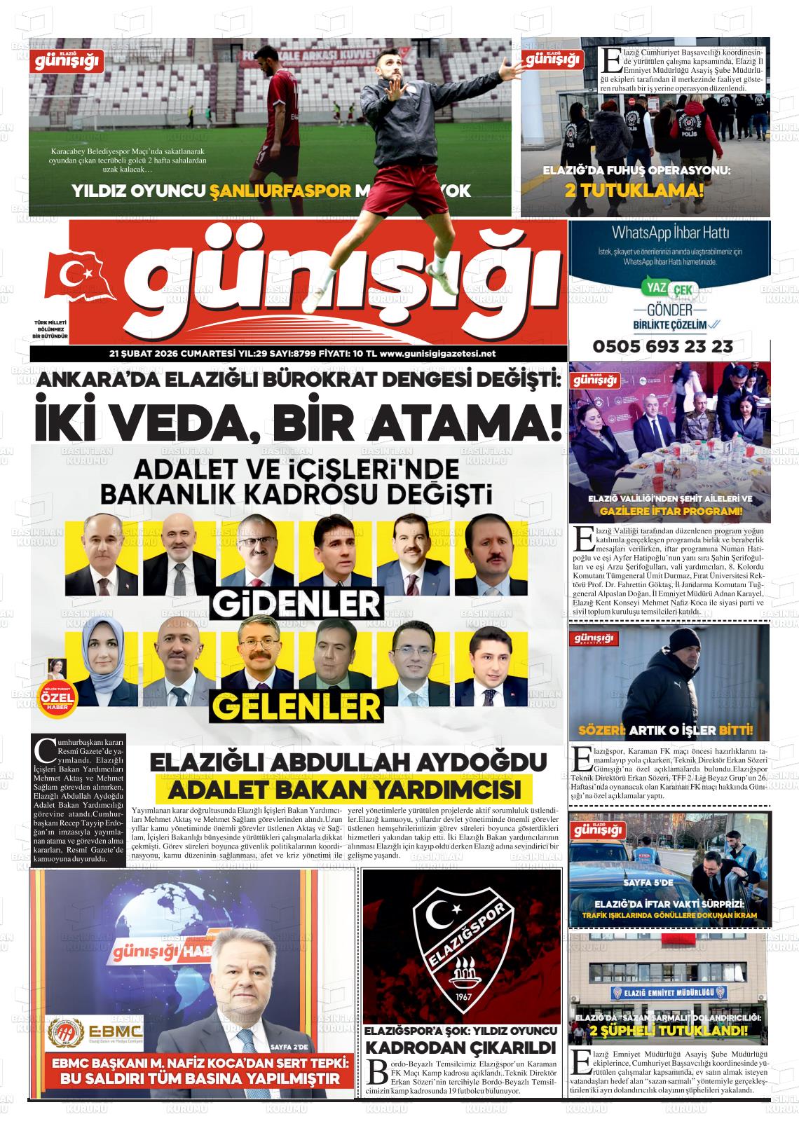 Elazig Gunisigi 21.02.2026