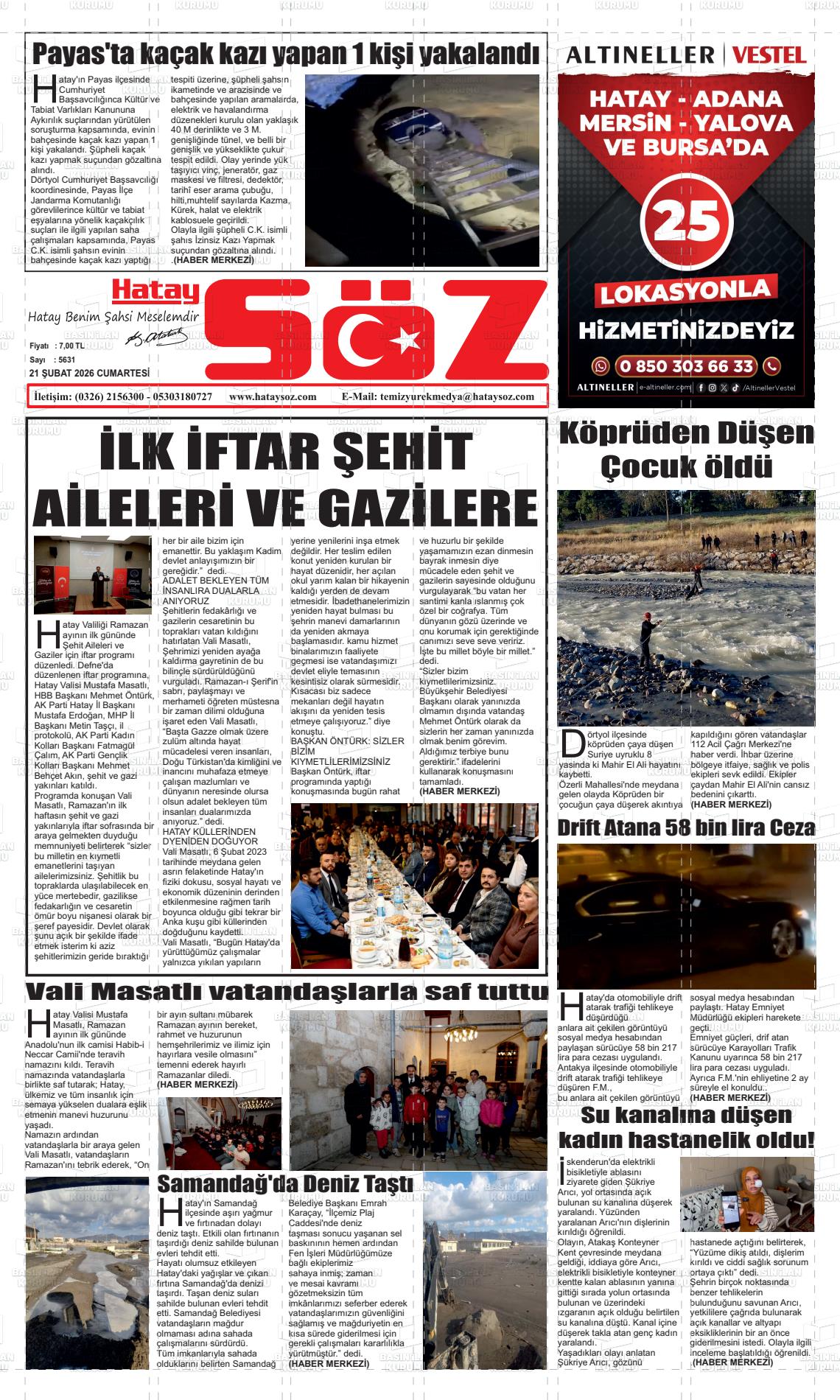 Hatay Soz 21.02.2026