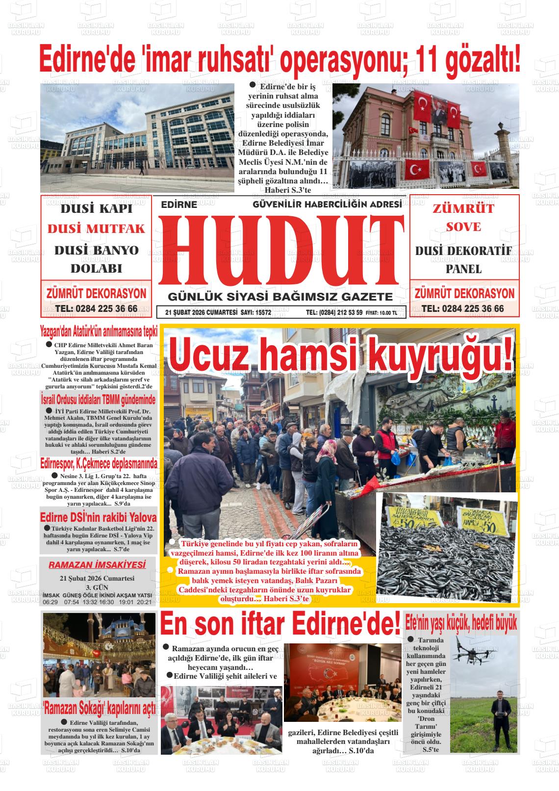 Edirne Hudut 21.02.2026