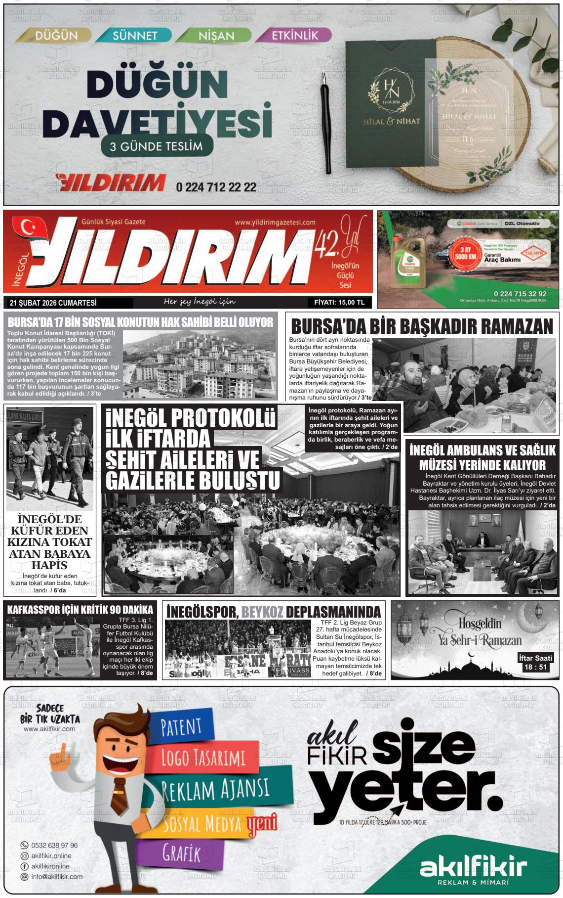 Bursa Inegolyildirim 21.02.2026