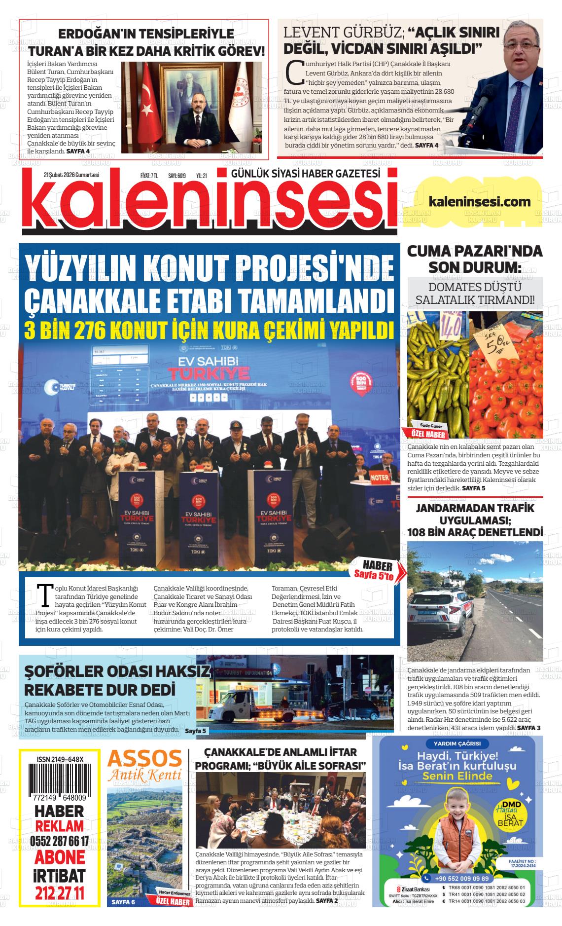 Canakkale Kaleninsesi 21.02.2026