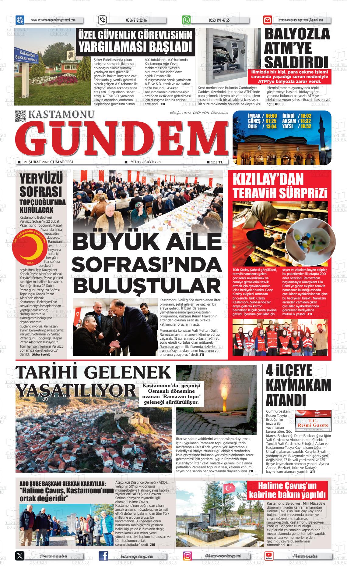 Kastamonu Gundem 21.02.2026