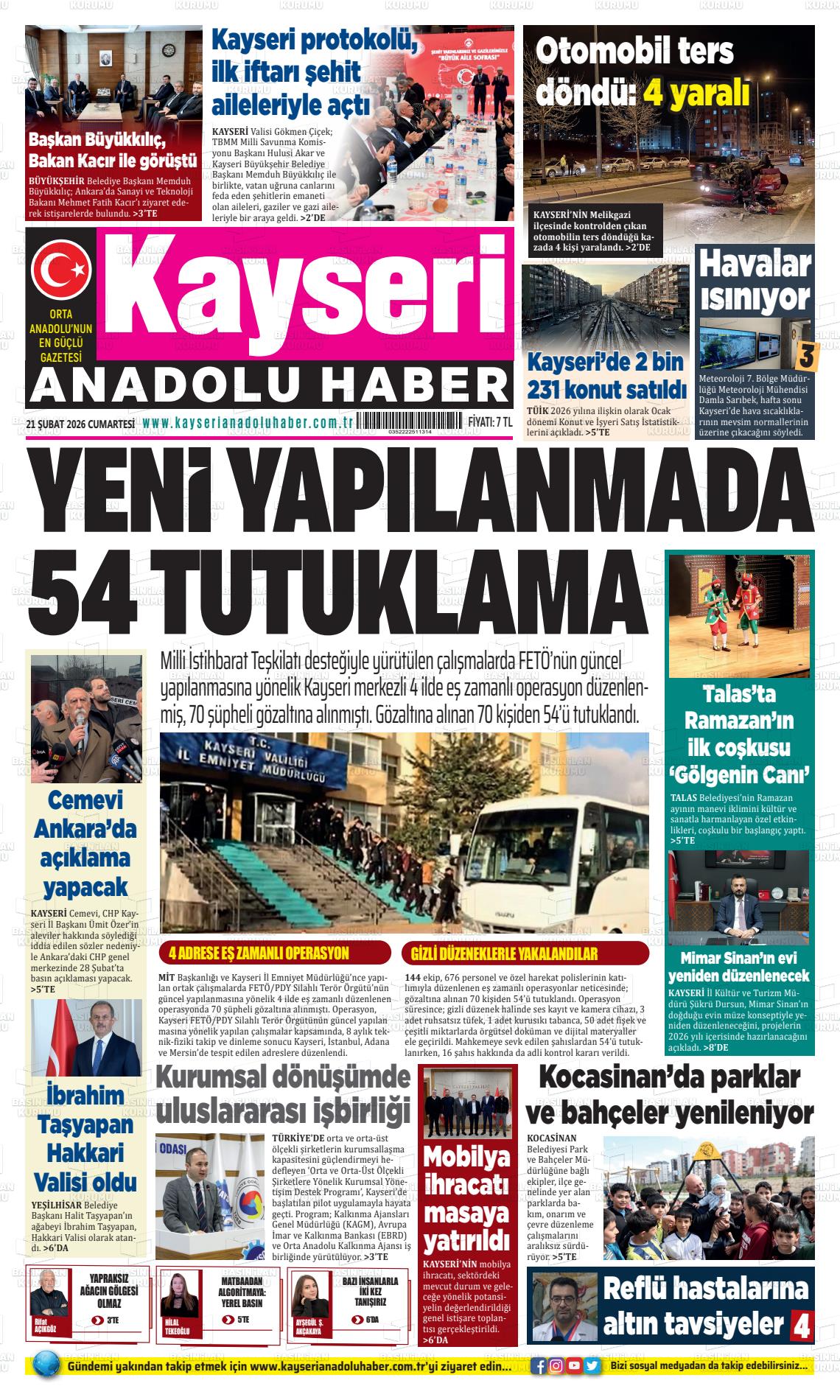 Kayseri Anadoluhaber 21.02.2026