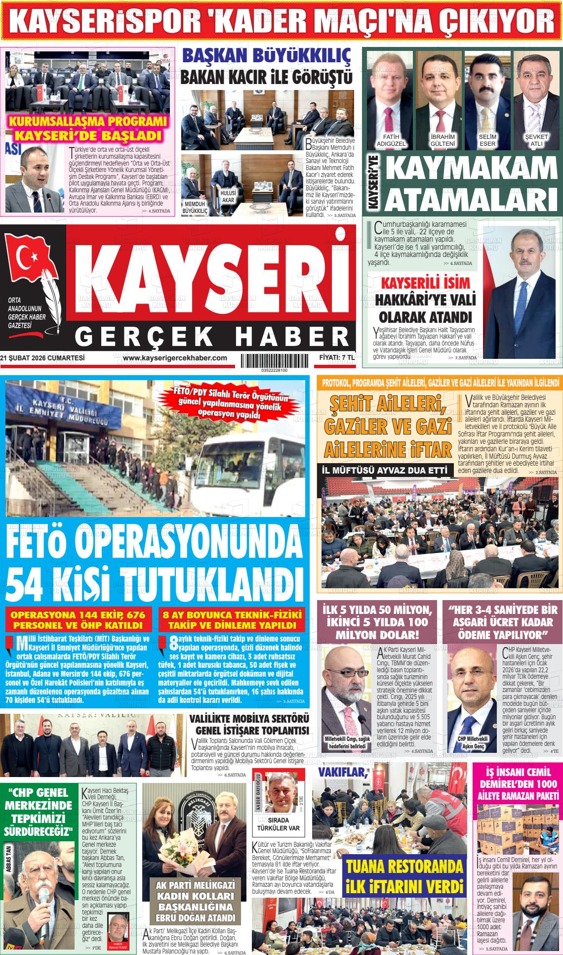 Kayseri Starhaber 21.02.2026
