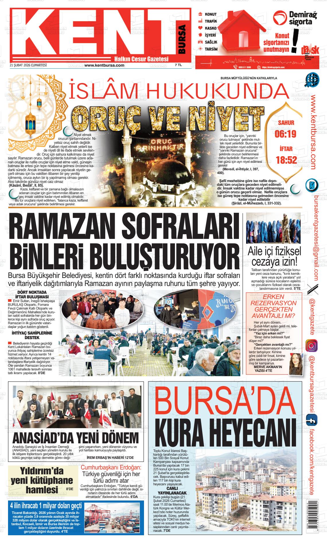 Bursa Kent 21.02.2026