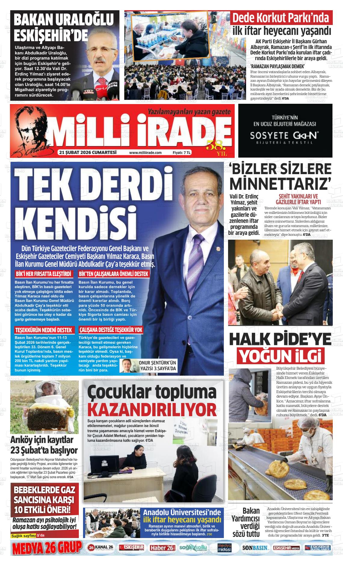 Konya Milliirade 21.02.2026