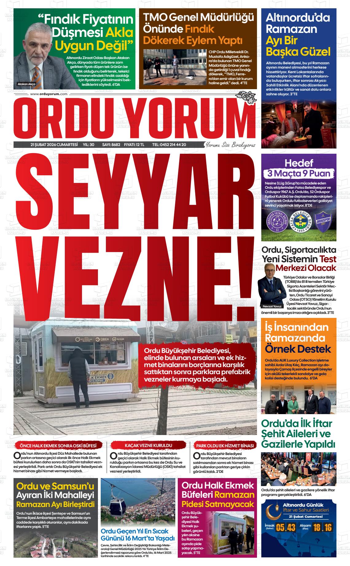 Ordu Yorum 21.02.2026