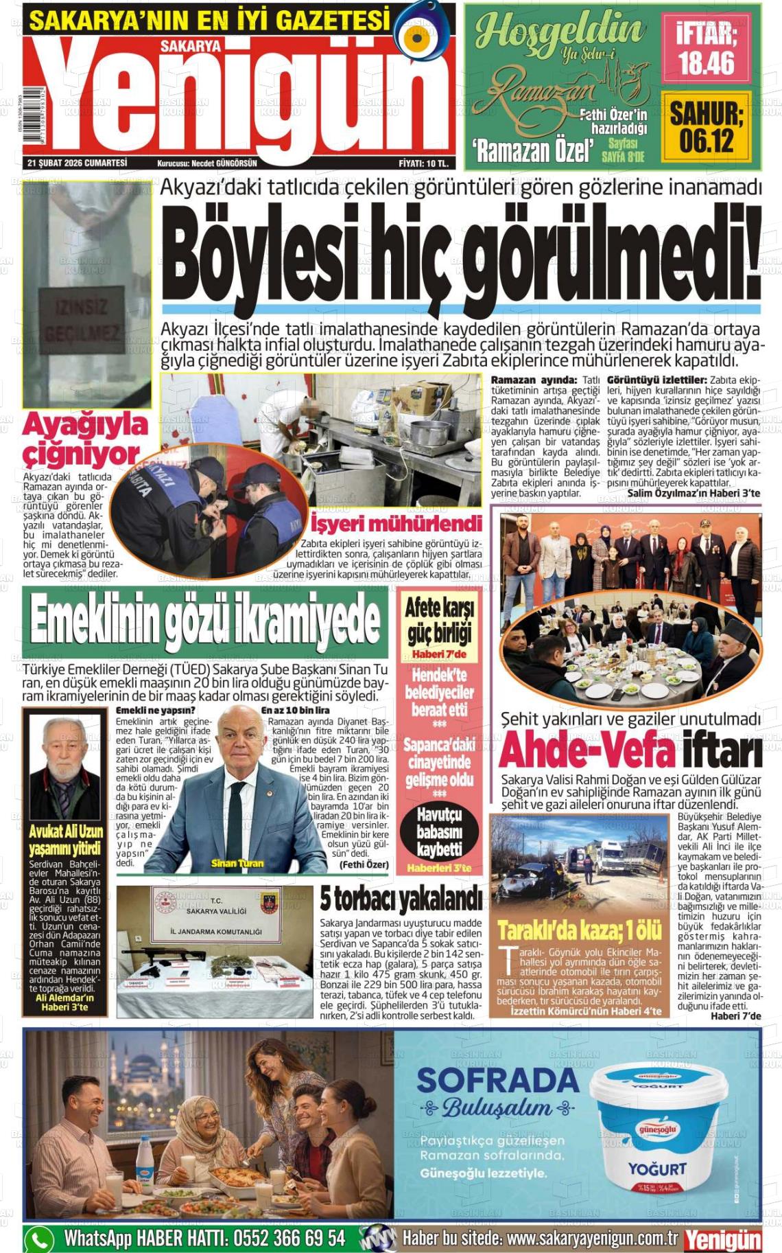 Sakarya Yenigun 21.02.2026