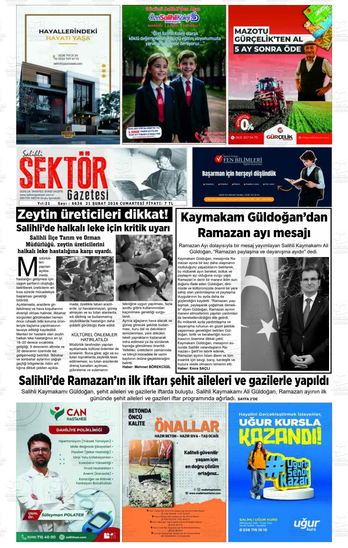 Manisa Salihlisektor 21.02.2026