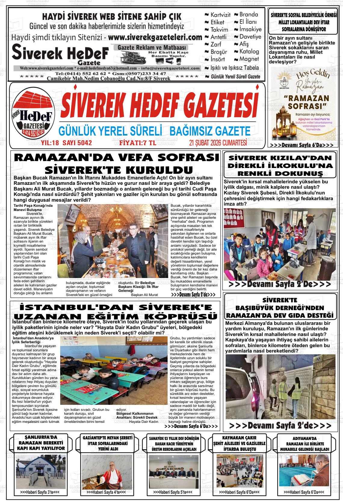 Sanliurfa Siverekhedef 21.02.2026
