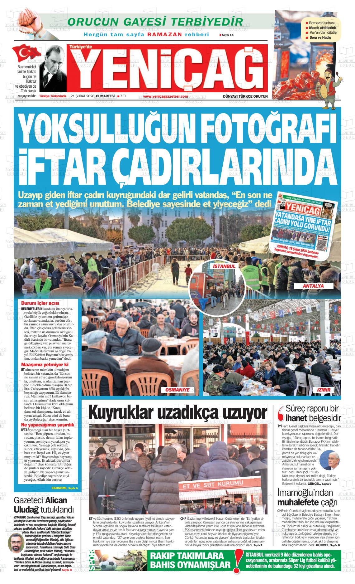 Istanbul Turkiyedeyenicag 21.02.2026