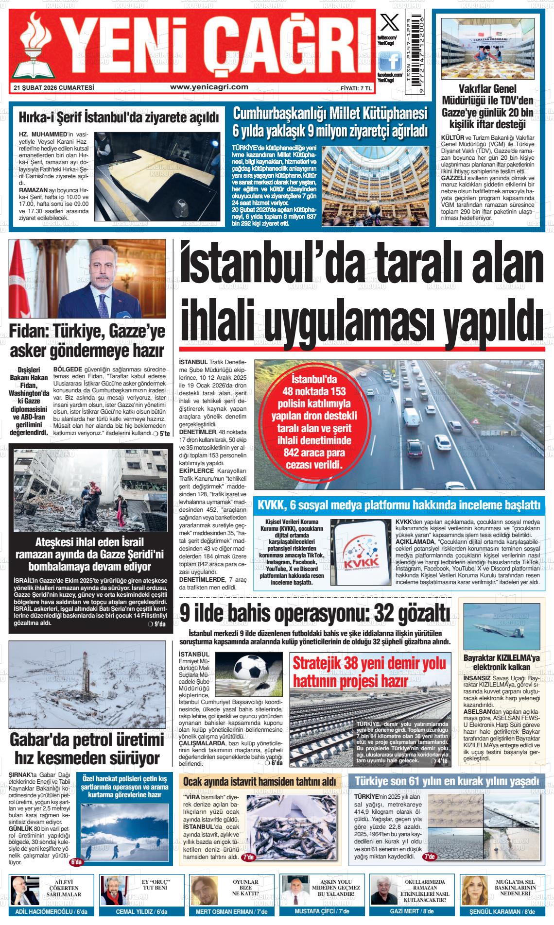 Istanbul Yenicagri 21.02.2026