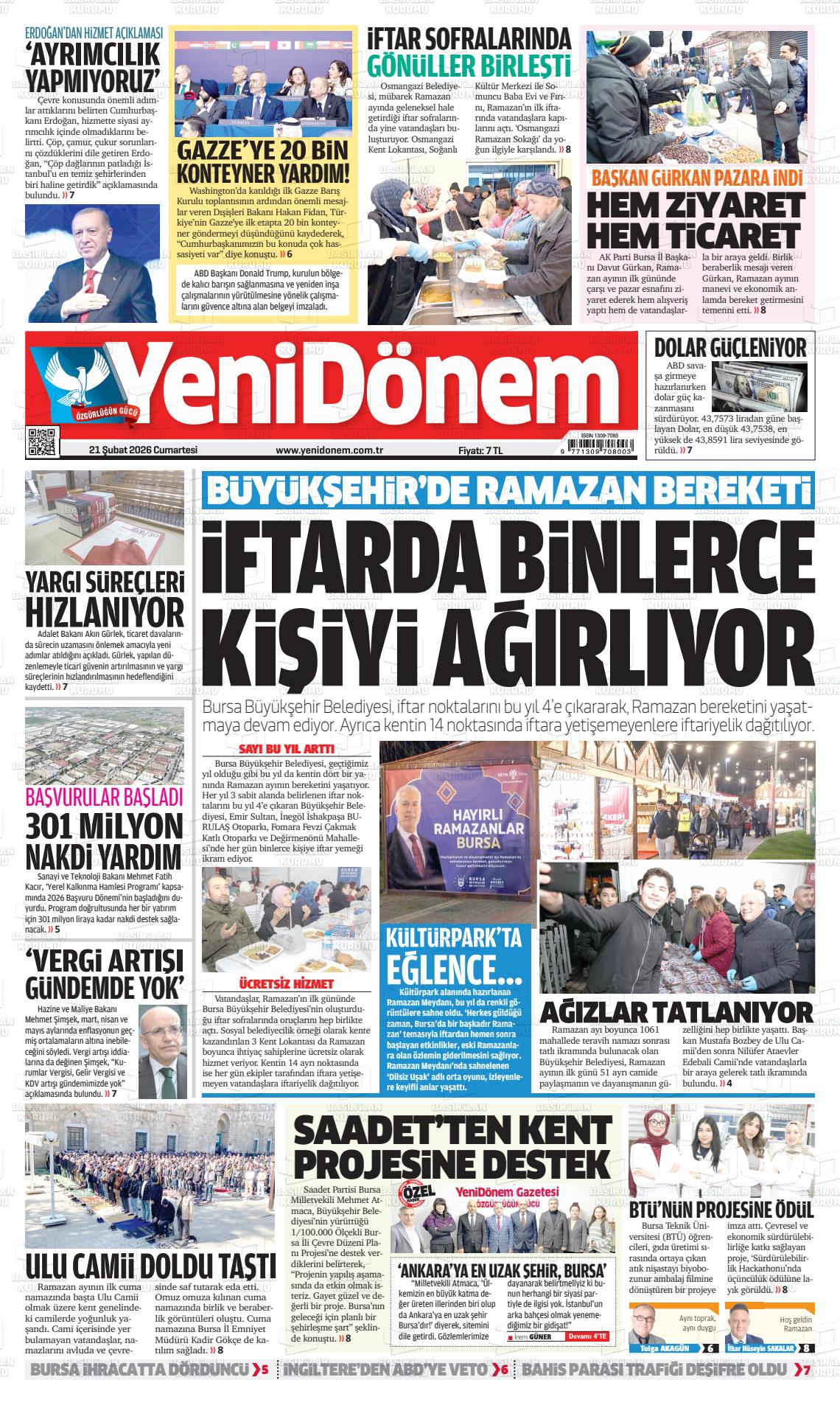 Bursa Yenidonem 21.02.2026