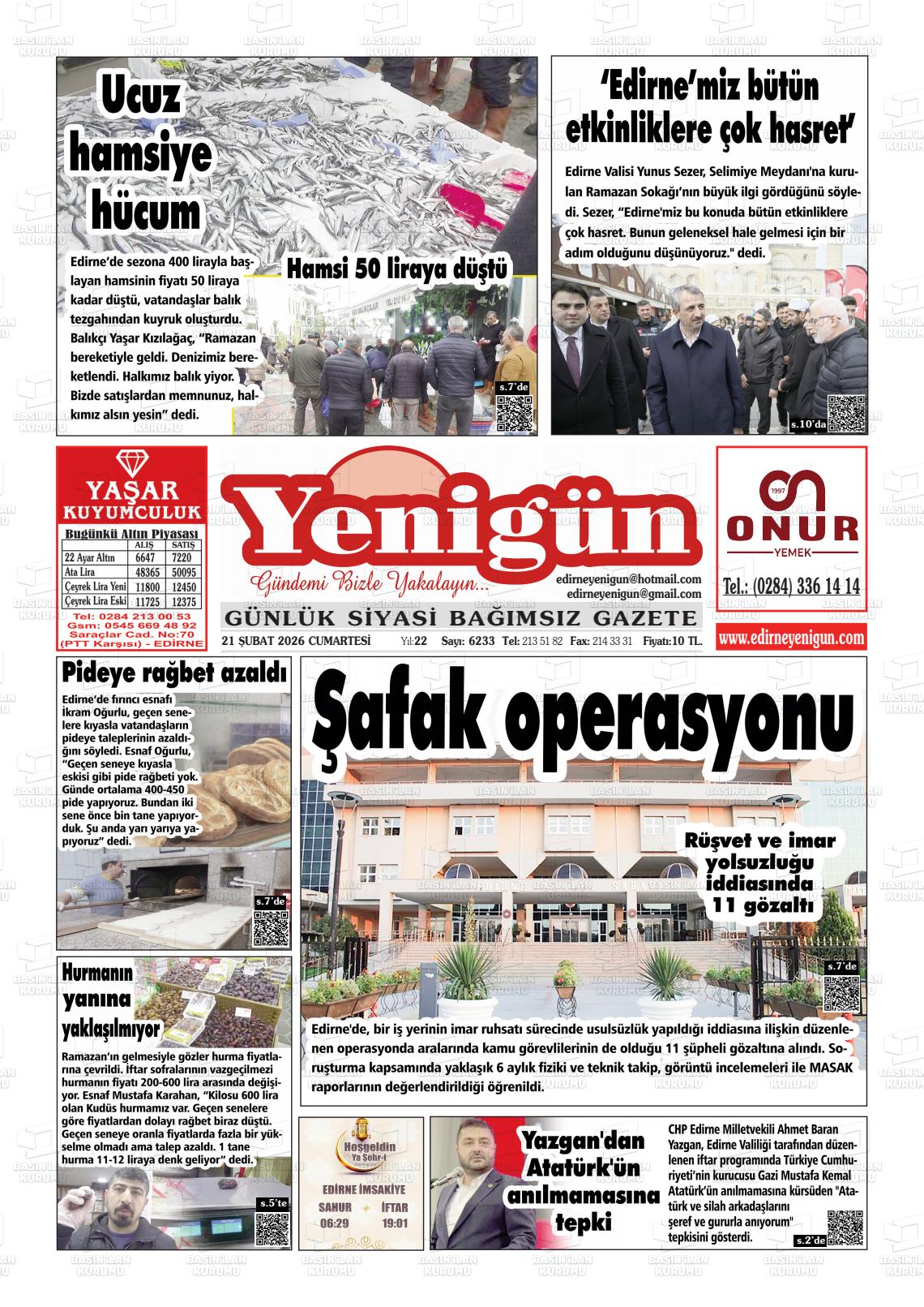 Izmir Yenigun 21.02.2026