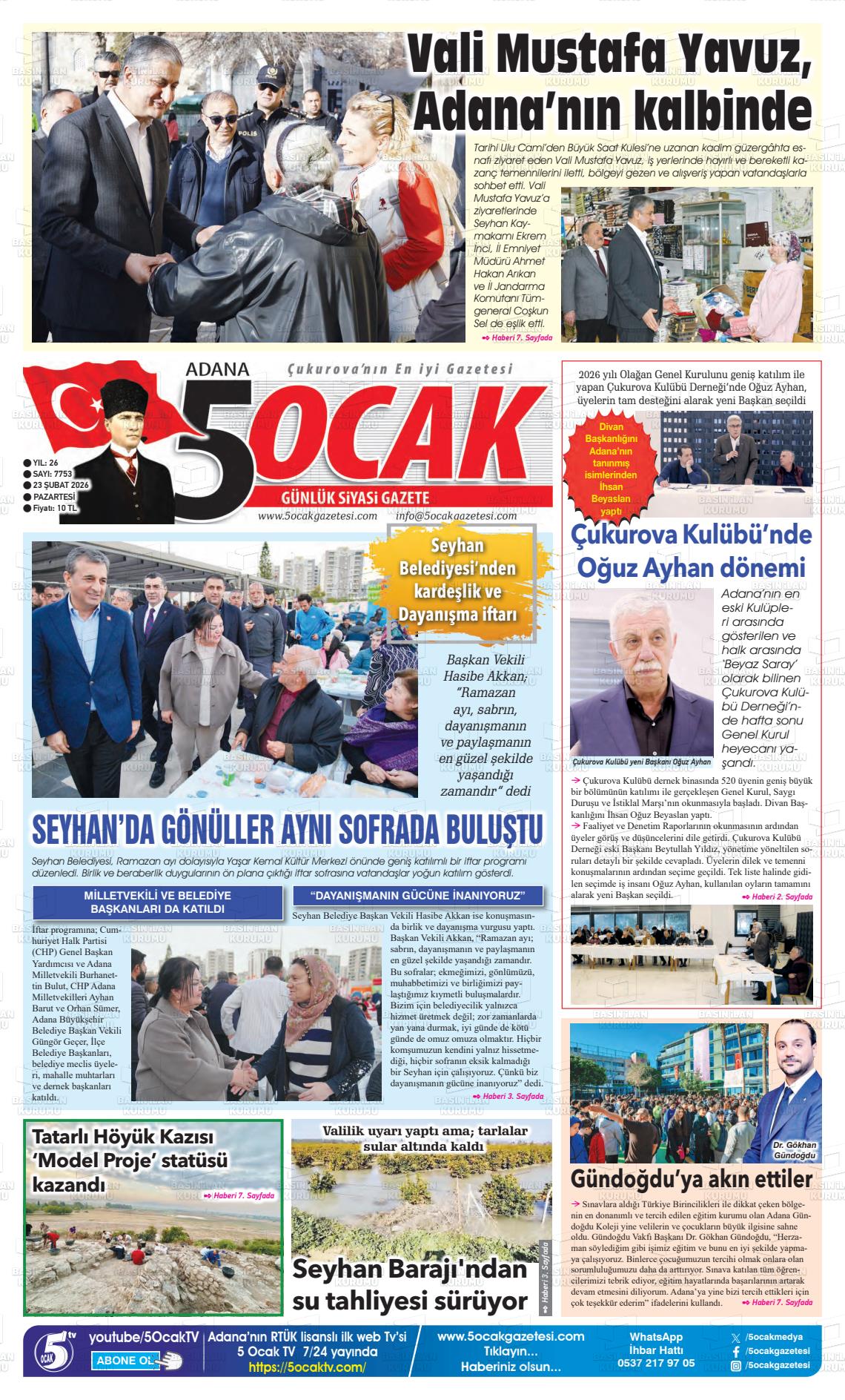 Adana 5 Ocak 23.02.2026