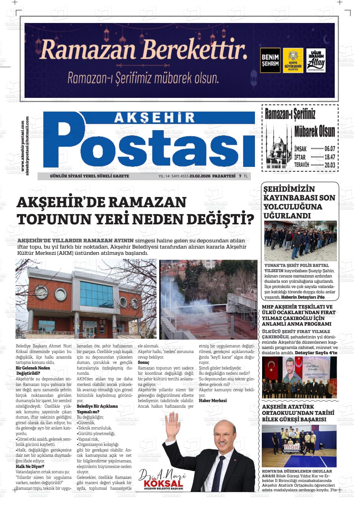 Konya Aksehirpostasi 23.02.2026