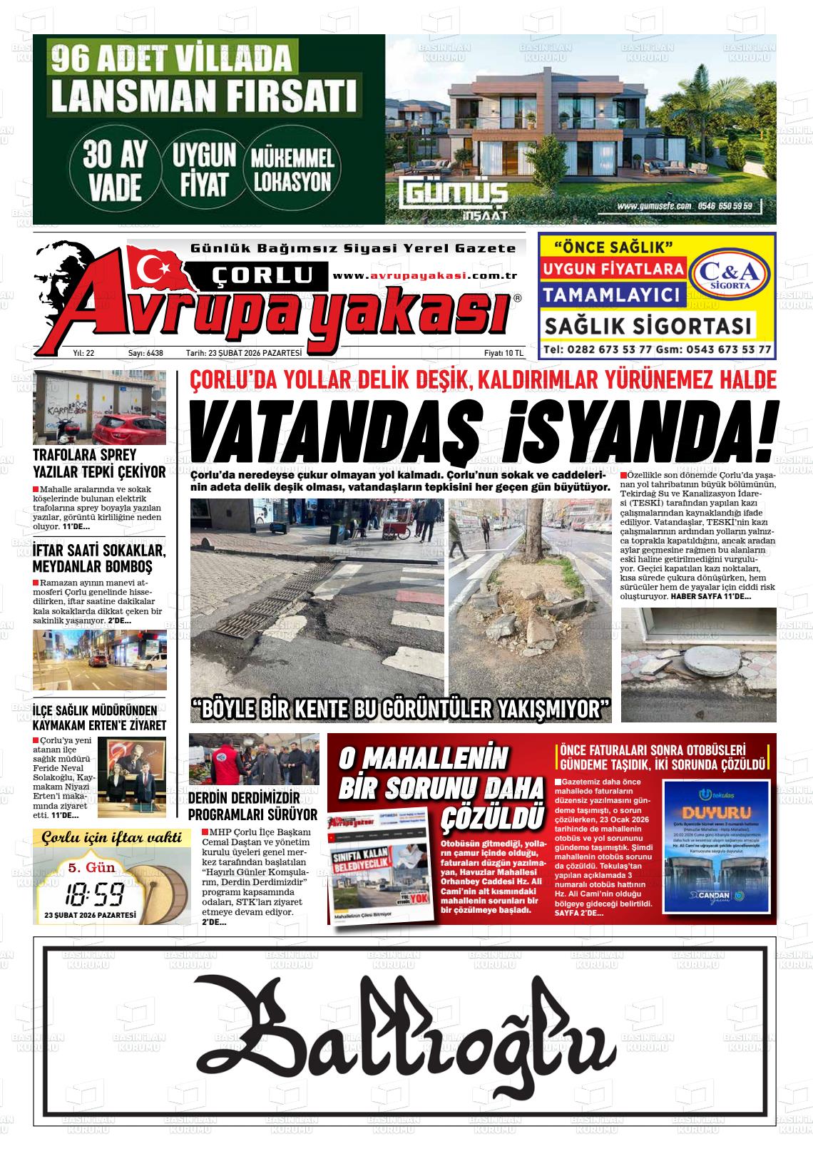 Tekirdag Avrupayakasi 23.02.2026