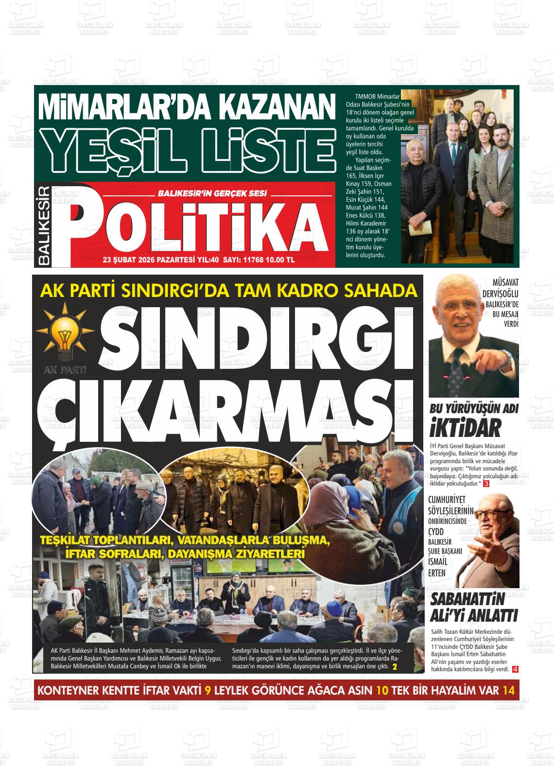 Balikesir Politika 23.02.2026