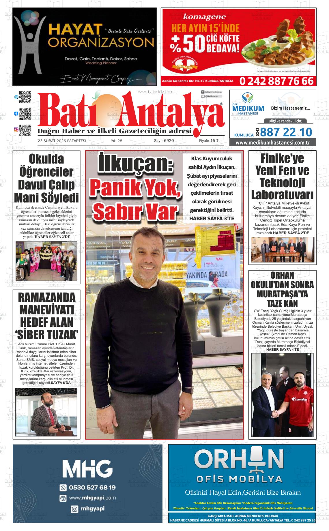 Antalya Bati 23.02.2026