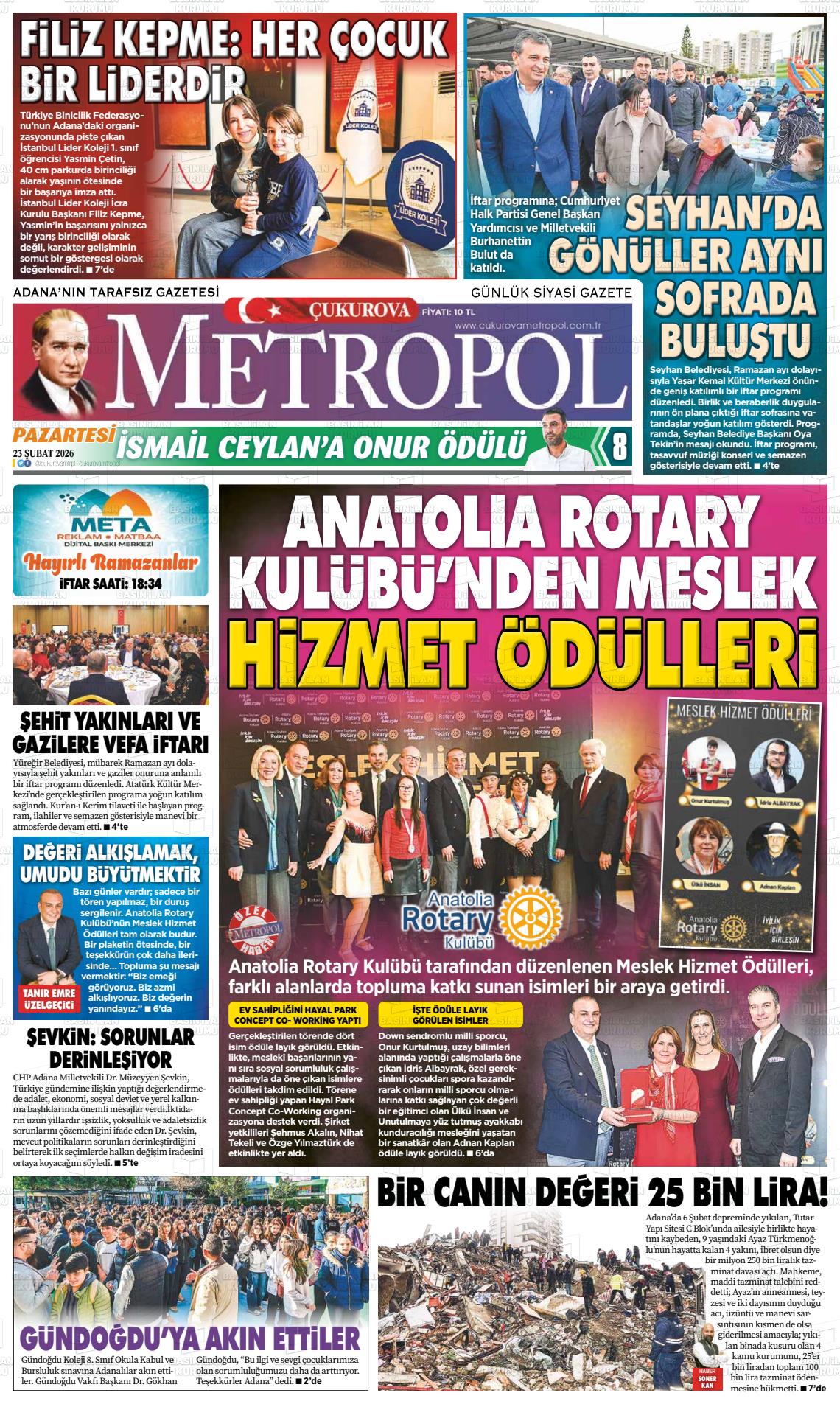 Adana Cukurovametropol 23.02.2026