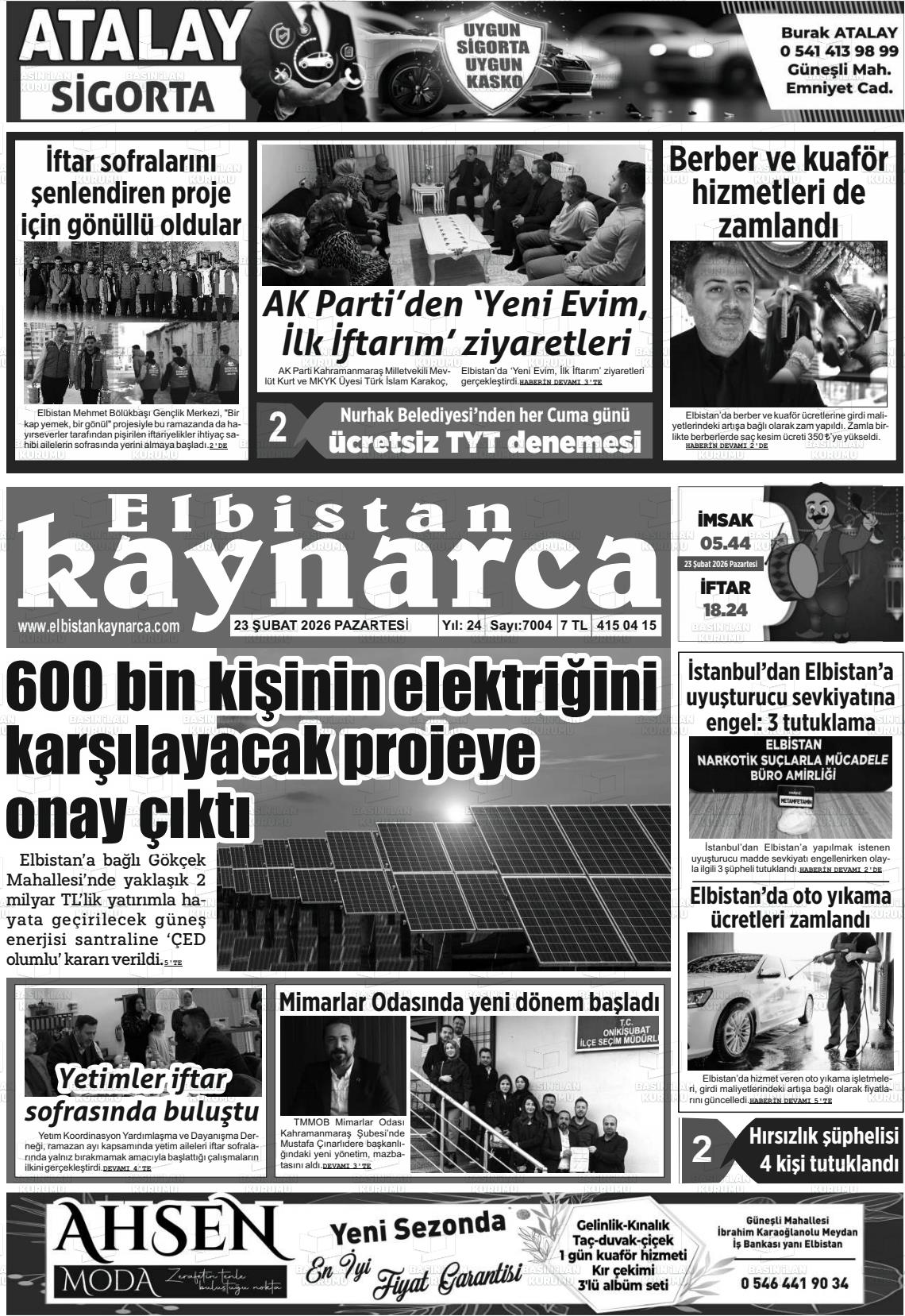 Kahramanmaras Elbistankaynarca 23.02.2026