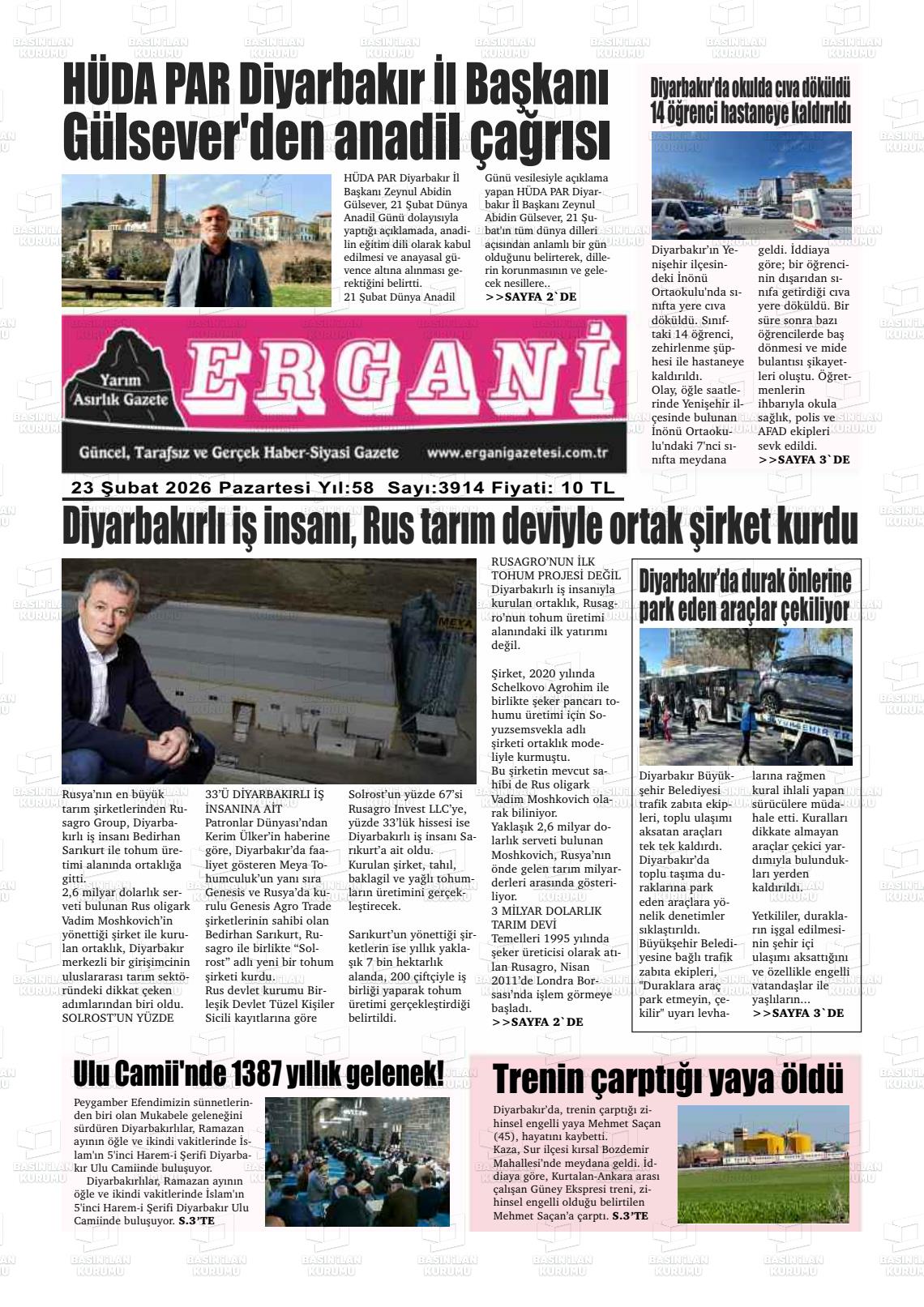 Diyarbakir Ergani 23.02.2026