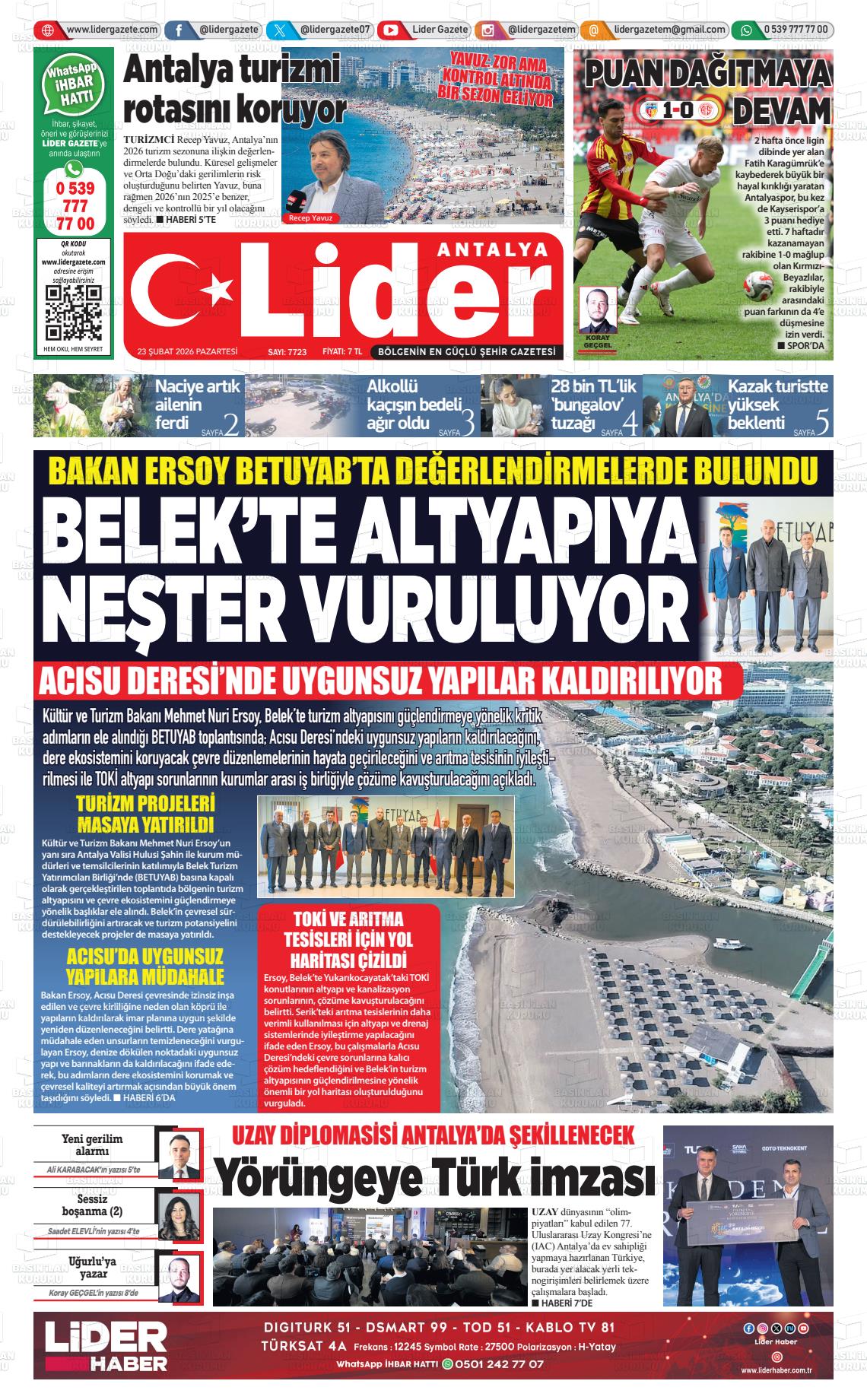 Antalya Gazetebir 23.02.2026