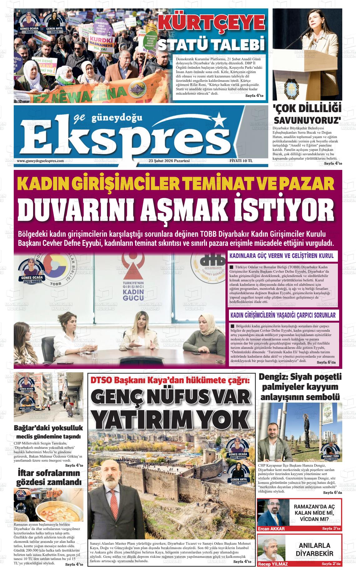 Diyarbakir Geguneydoguekspres 23.02.2026